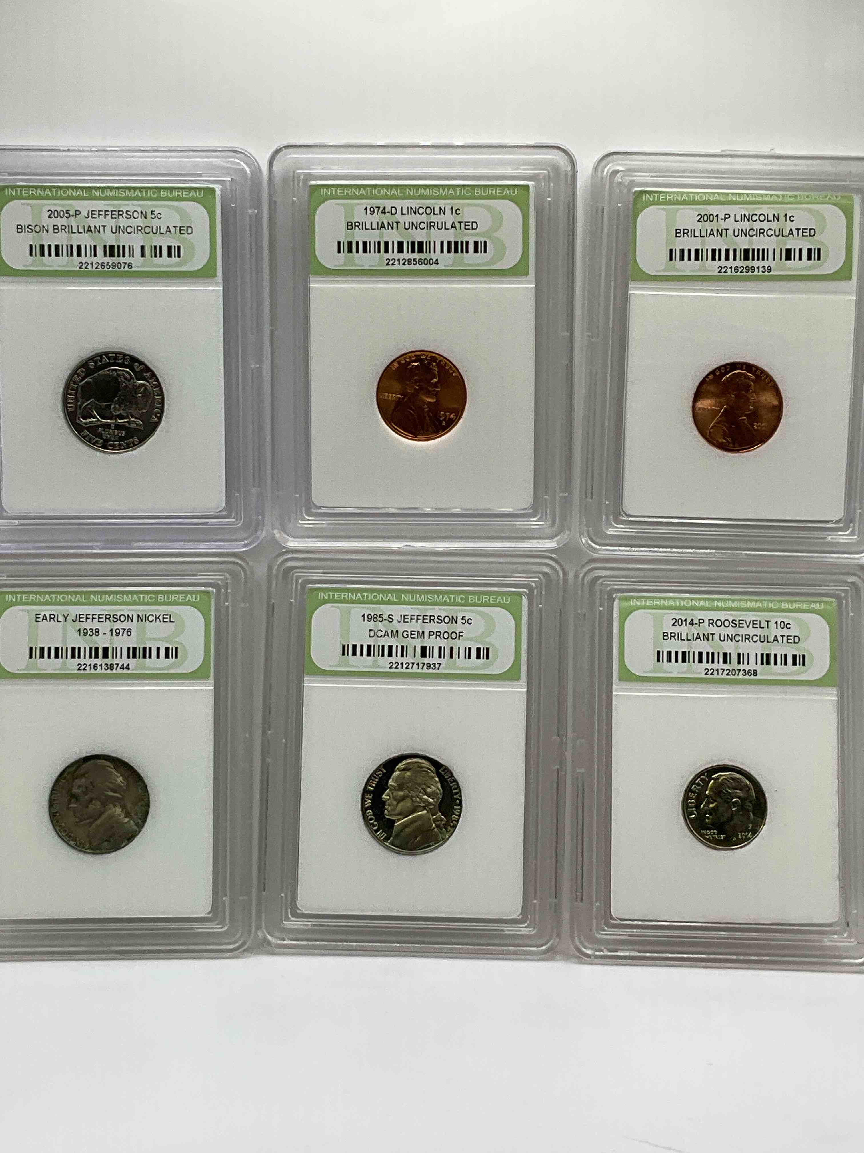 Collector's Dream! Six Different Rare, Slabbed U.S. Collector Coins In Certified/Catalogued Protective Slab Cases! A Great Way to Build An Incredible Collection Of Protected, Rare U.S. Coins! Great For The Coin Fan & Collector!