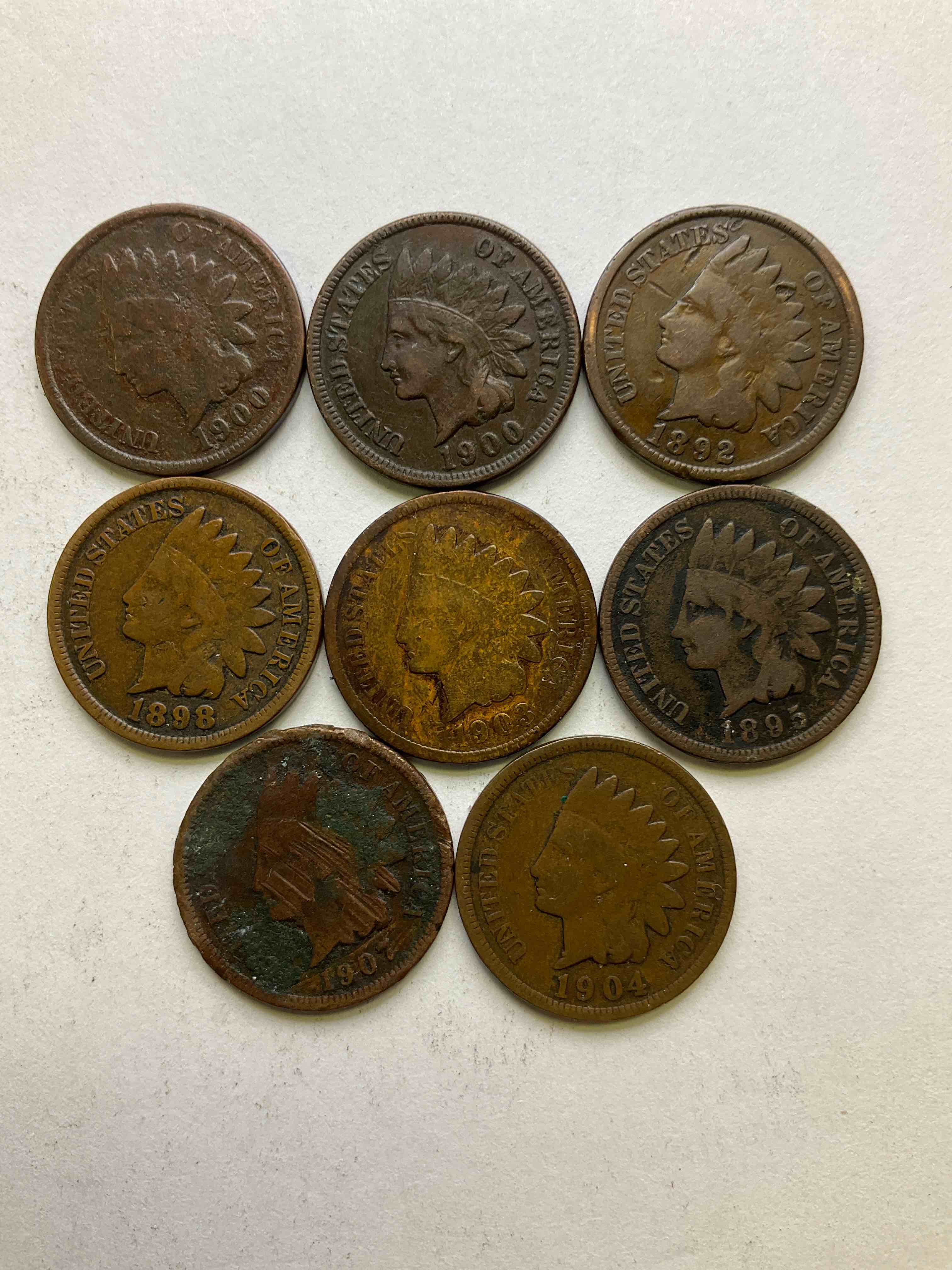 Indian Head Pennies! These Gorgeous U.S. Pennies Were Minted From 1859-1909 & Have Become Serious Collector Items! The "Indian Head" Design Is Actually A Representation Of Lady Liberty Wearing An Indian Headdress. Here Are Beautiful, Well-Kept Examples Representing Many Different Mint Years! Great For Collecting, Investing & Learning History, & Rare With Visible Dates!