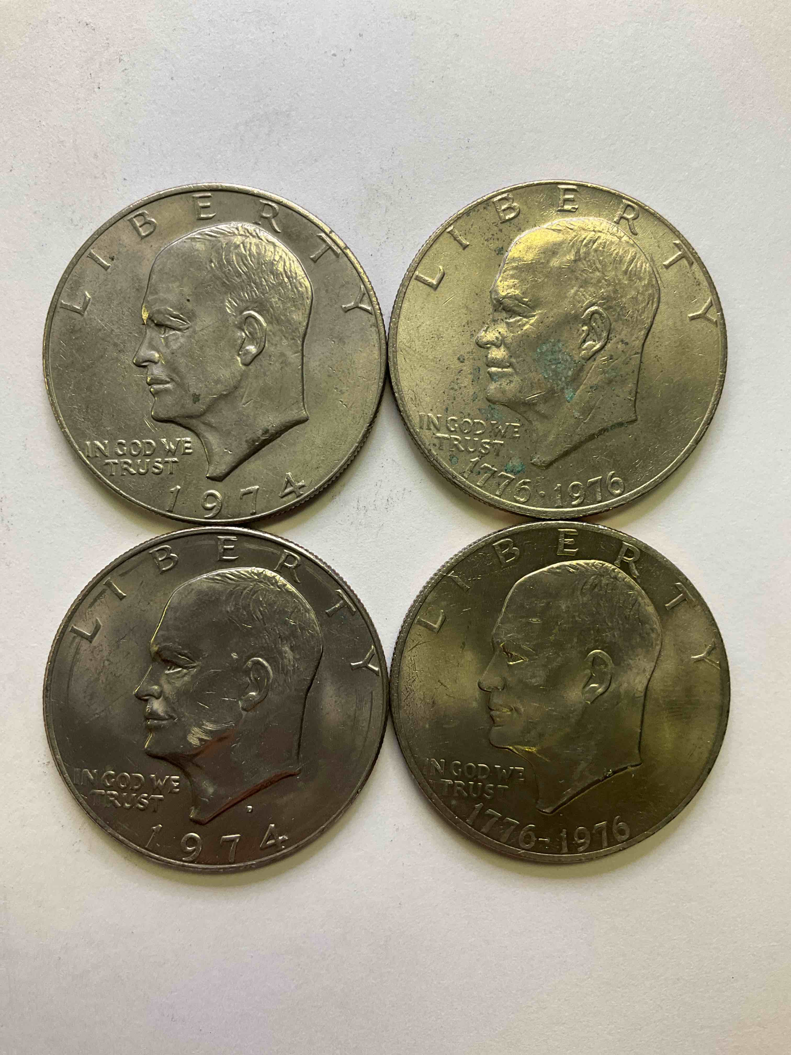 Brilliant Bicentennial Eisenhower Dollar Coins! These Striking, Large U.S. Coins Were Minted From 1971-1978. Here Are Gorgeous Examples Of “Ike" Dollars From 1976 & More! These Coins Have Become Immensely Popular With Collectors & Some Have Great Toning!