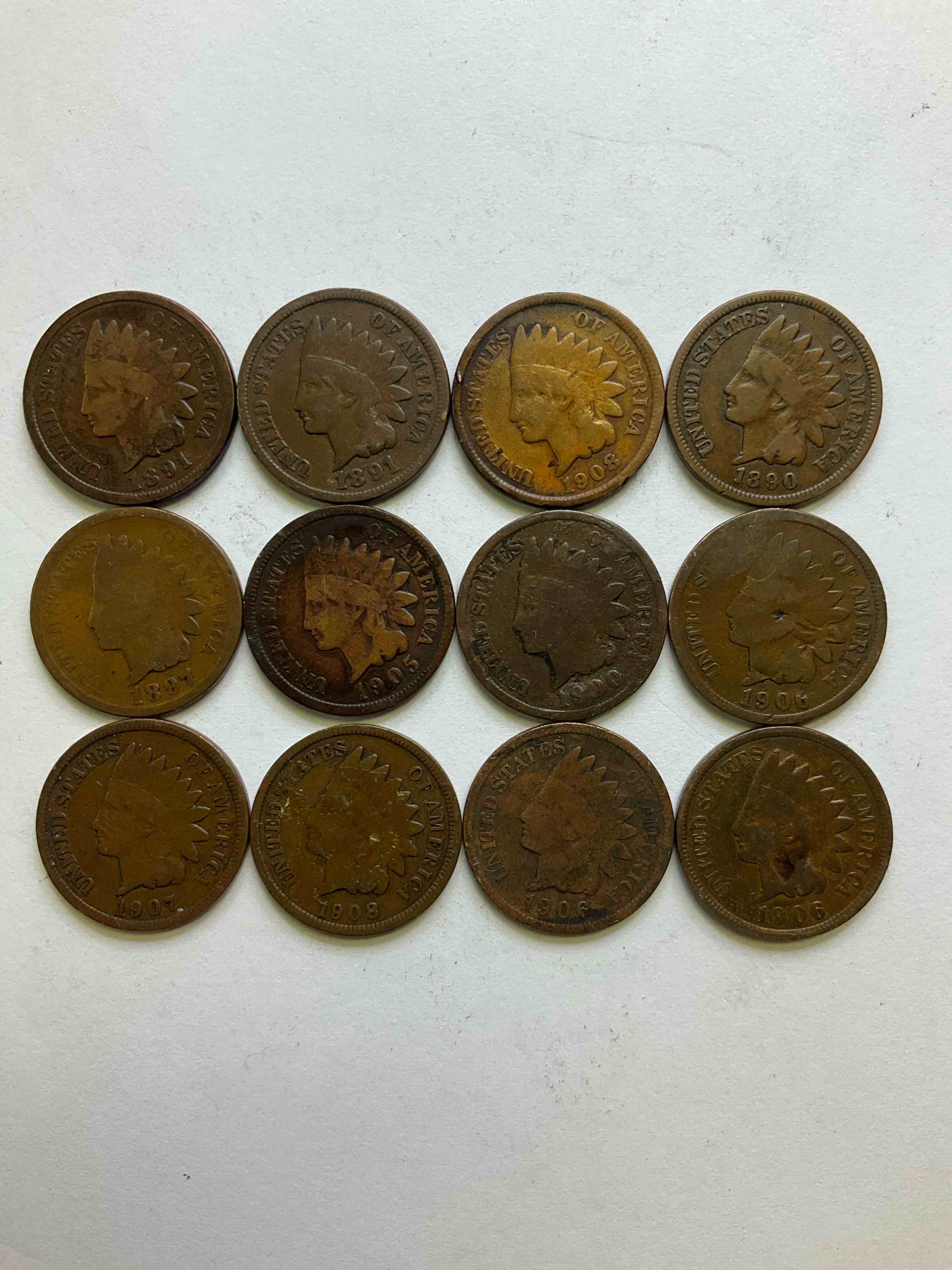 Indian Head Pennies! These Gorgeous U.S. Pennies Were Minted From 1859-1909 & Have Become Serious Collector Items! The "Indian Head" Design Is Actually A Representation Of Lady Liberty Wearing An Indian Headdress. Here Are Beautiful, Well-Kept Examples Representing Many Different Mint Years! Great For Collecting, Investing & Learning History, & Rare With Visible Dates!