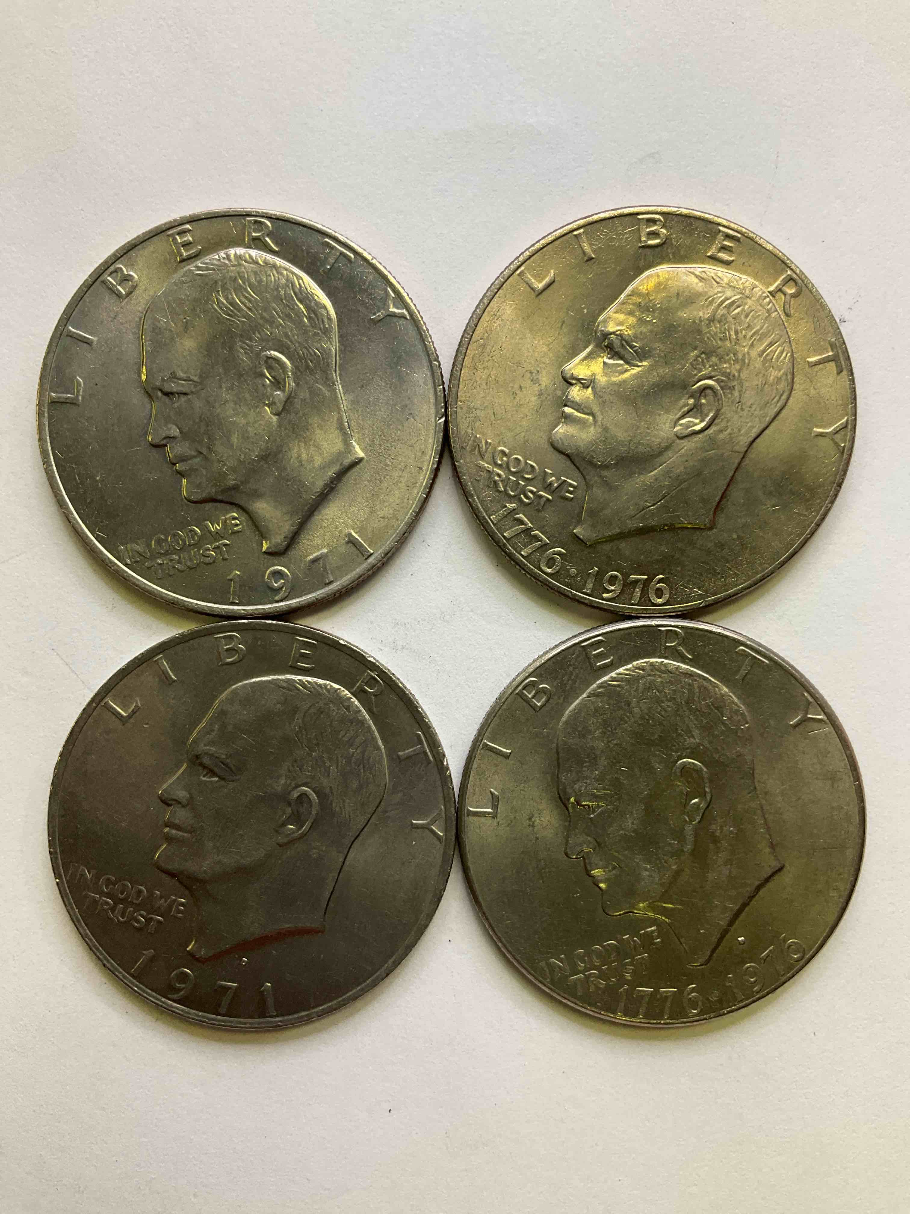 Brilliant Bicentennial Eisenhower Dollar Coins! These Striking, Large U.S. Coins Were Minted From 1971-1978. Here Are Gorgeous Examples Of “Ike" Dollars From 1976 & More! These Coins Have Become Immensely Popular With Collectors & Some Have Great Toning!