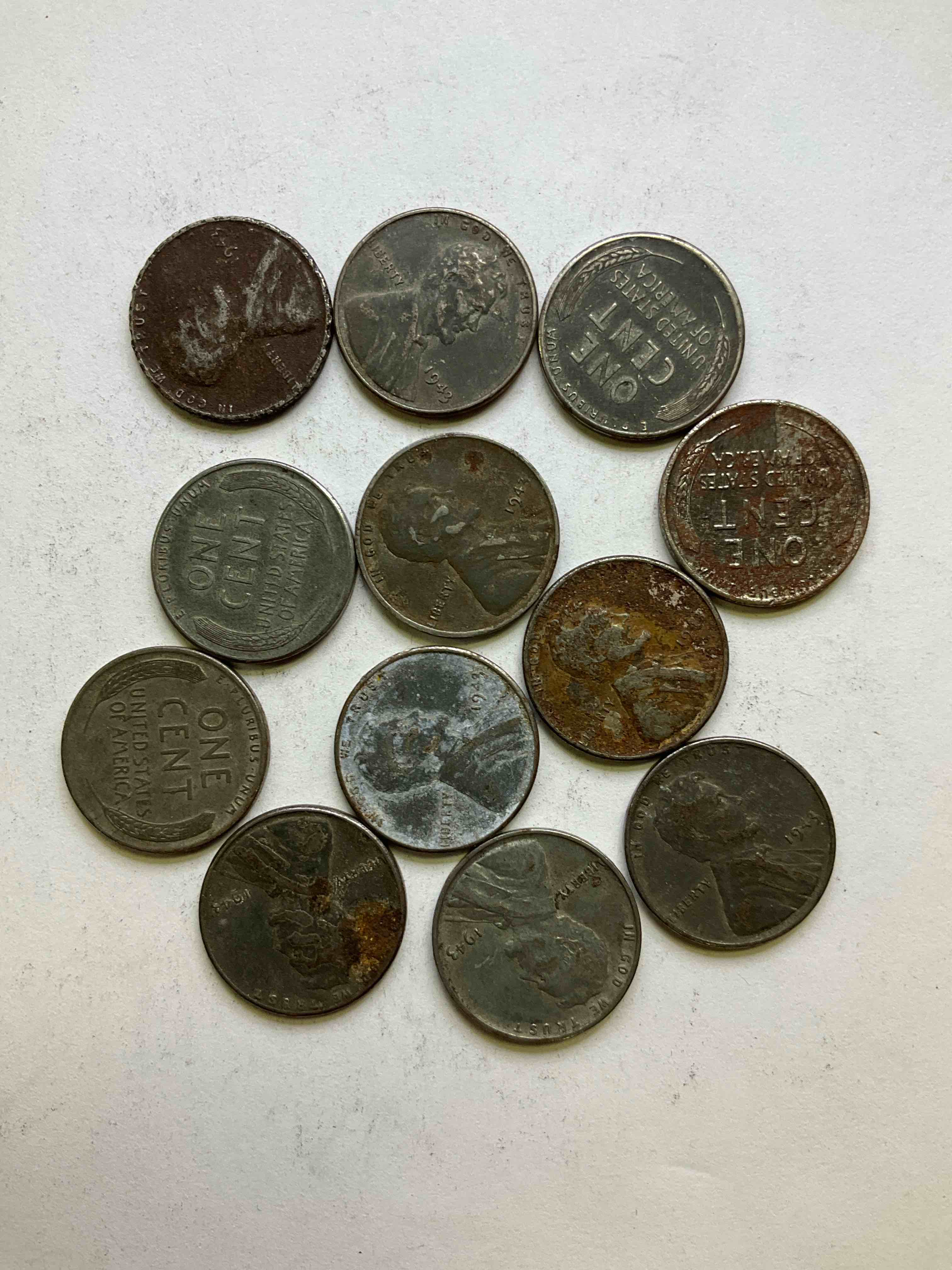 1943 World War Il History! Did You Know That In 1943 Copper Was So Valuable For Making Ammunition That The U.S. Treasury Made Pennies Out Of Steel?! 1943 STEEL Pennies Have Become Valuable, Rare Collector Items! Up For Auction Are Rare WWII Steel Pennies Appearing Circulated. Own Pieces Of World War II History That Are An Awesome Investment!