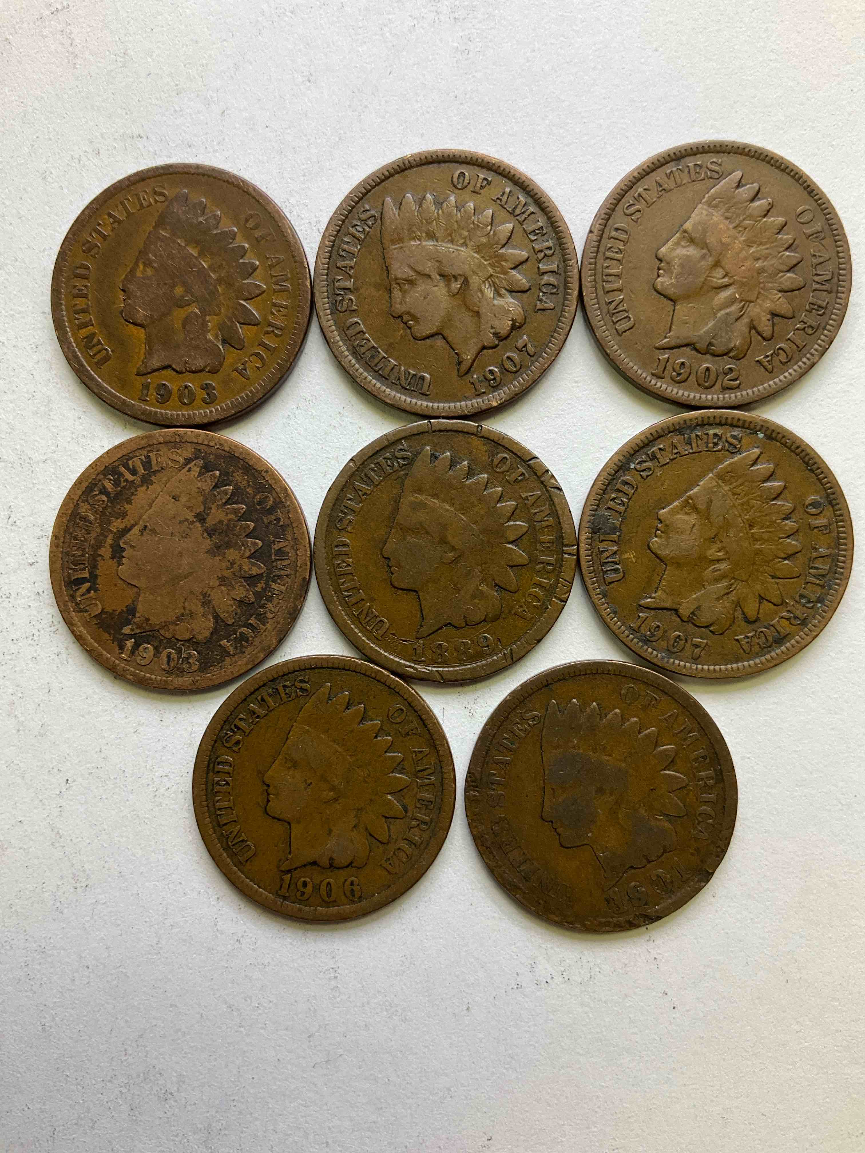 Indian Head Pennies! These Gorgeous U.S. Pennies Were Minted From 1859-1909 & Have Become Serious Collector Items! The "Indian Head" Design Is Actually A Representation Of Lady Liberty Wearing An Indian Headdress. Here Are Beautiful, Well-Kept Examples Representing Many Different Mint Years! Great For Collecting, Investing & Learning History, & Rare With Visible Dates!