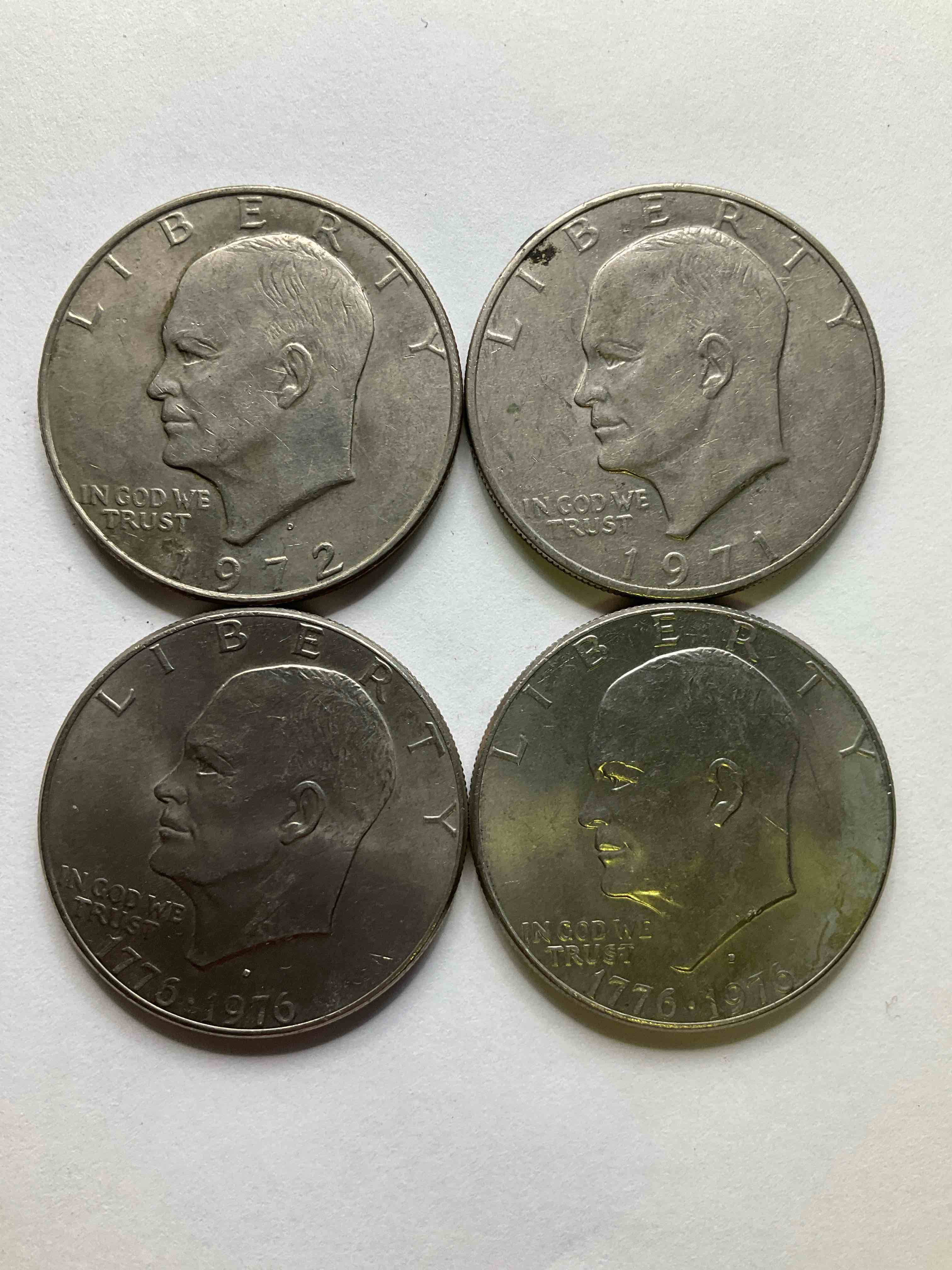 Brilliant Bicentennial Eisenhower Dollar Coins! These Striking, Large U.S. Coins Were Minted From 1971-1978. Here Are Gorgeous Examples Of “Ike" Dollars From 1976 & More! These Coins Have Become Immensely Popular With Collectors & Some Have Great Toning!