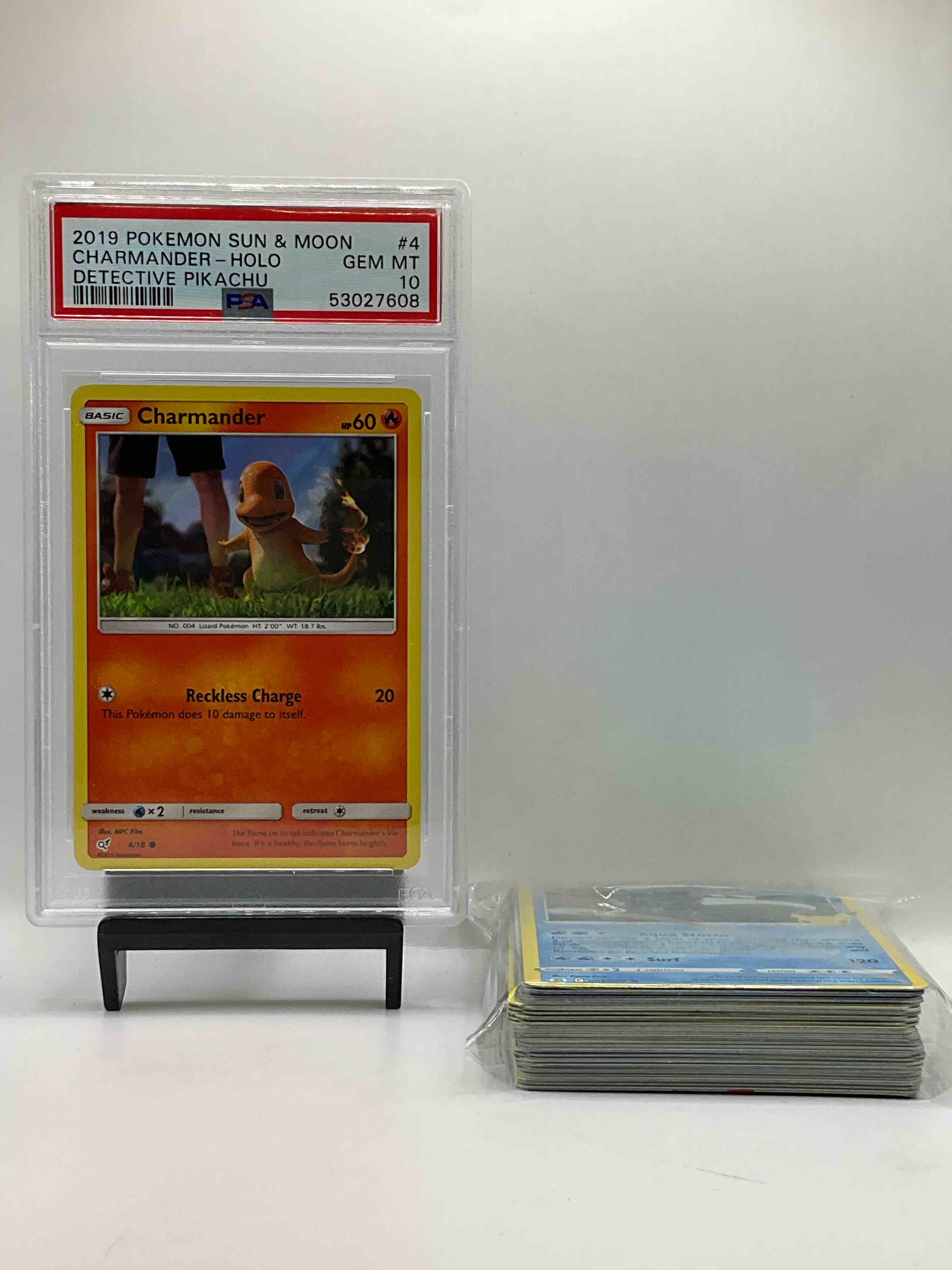 Charmander Holo! PSA 10 Perfect Condition Detective Pikachu Charmander! 50 Card Pokemon Card Lot! Holos & Commons, Perfect For Any Pokemon Fan!