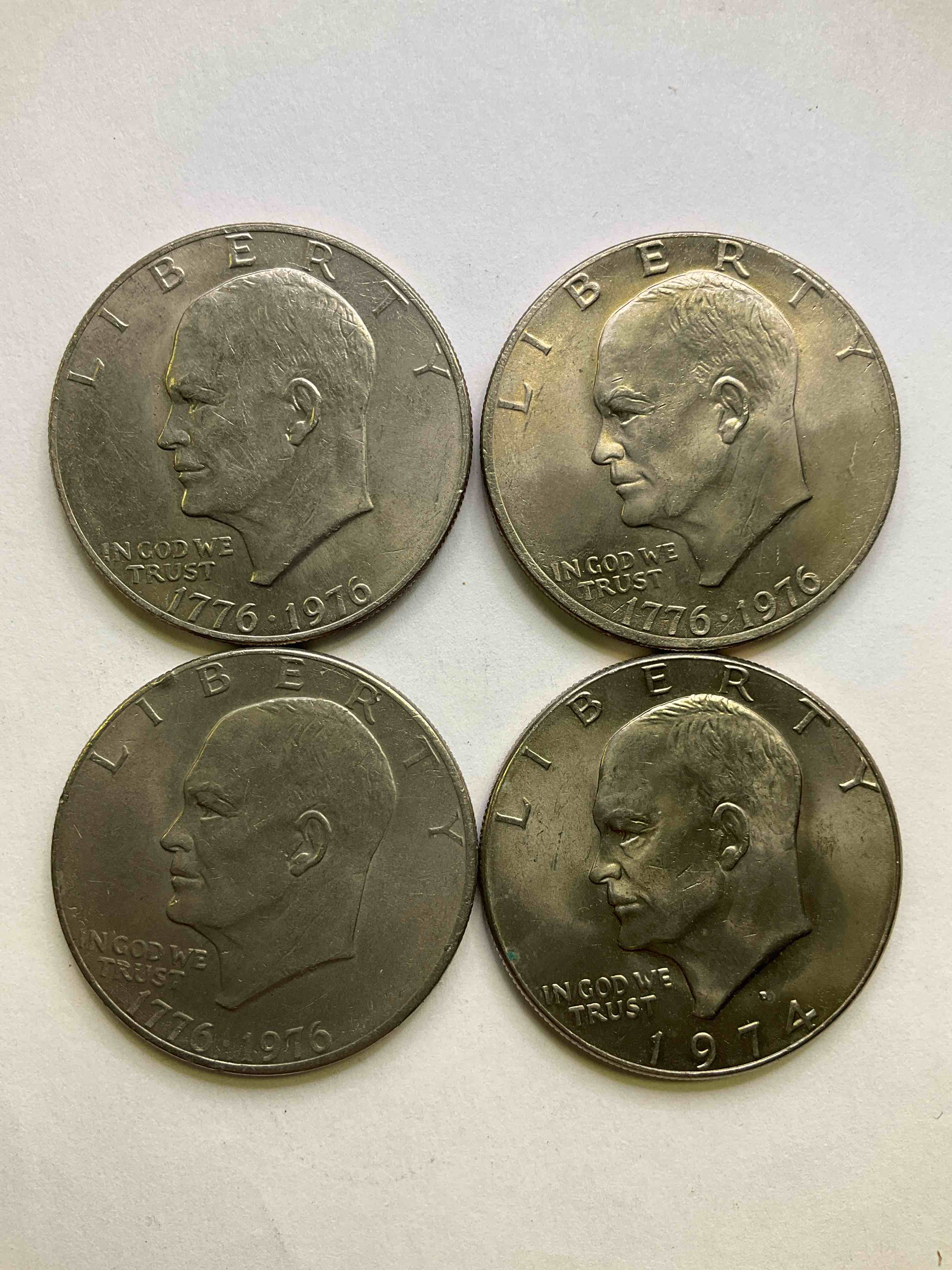 Brilliant Bicentennial Eisenhower Dollar Coins! These Striking, Large U.S. Coins Were Minted From 1971-1978. Here Are Gorgeous Examples Of “Ike" Dollars From 1976 & More! These Coins Have Become Immensely Popular With Collectors & Some Have Great Toning!
