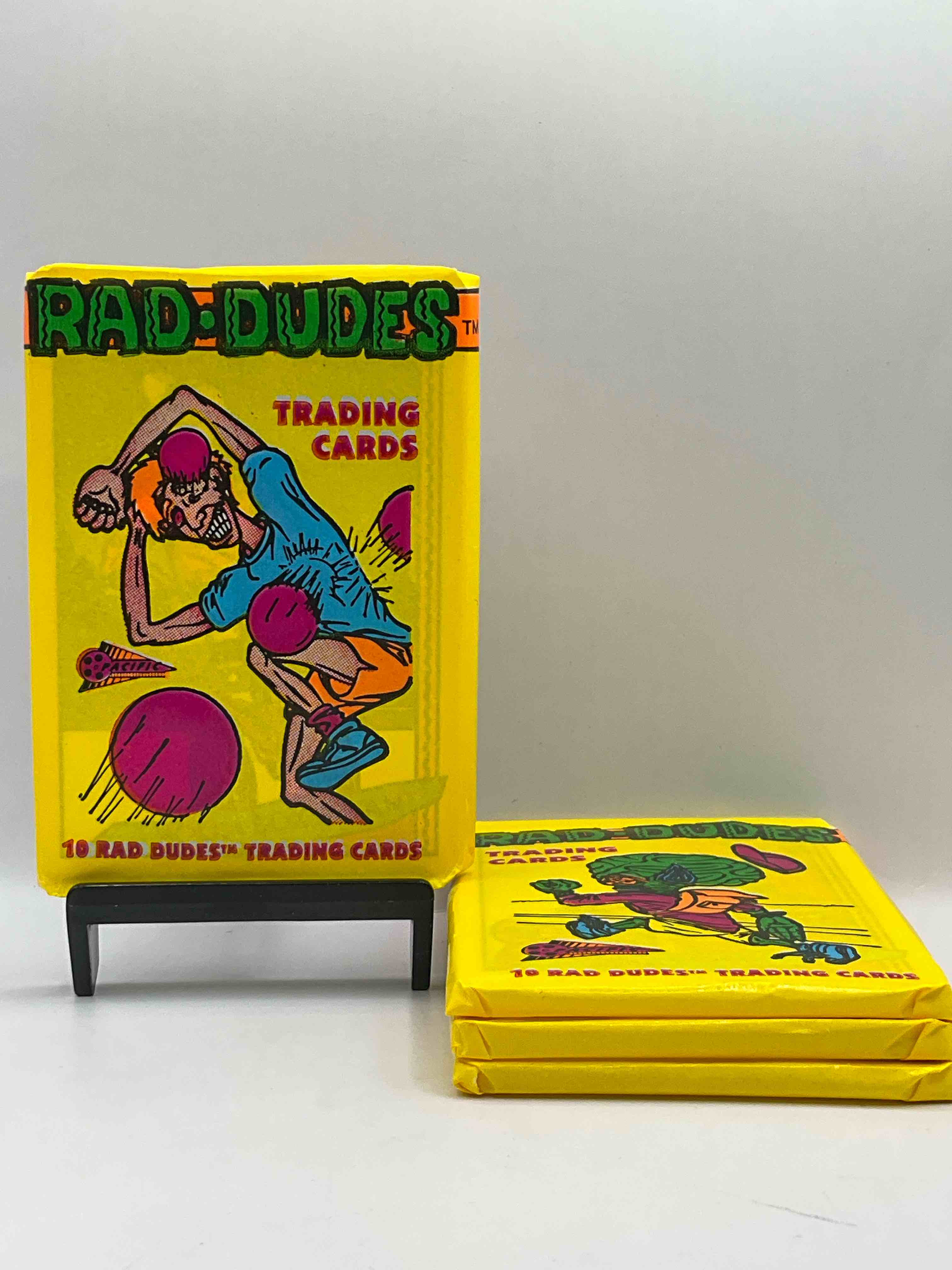 Rad Dude Rarity! 1990 Rad Dudes Trading Cards Unopened Wax Pack, Direct From Original Retail Case! These Packs Are Super Rad And Extremely Rare, Something You Have Likely Never Seen & Will Never See Again! Rare & Radical Dude!