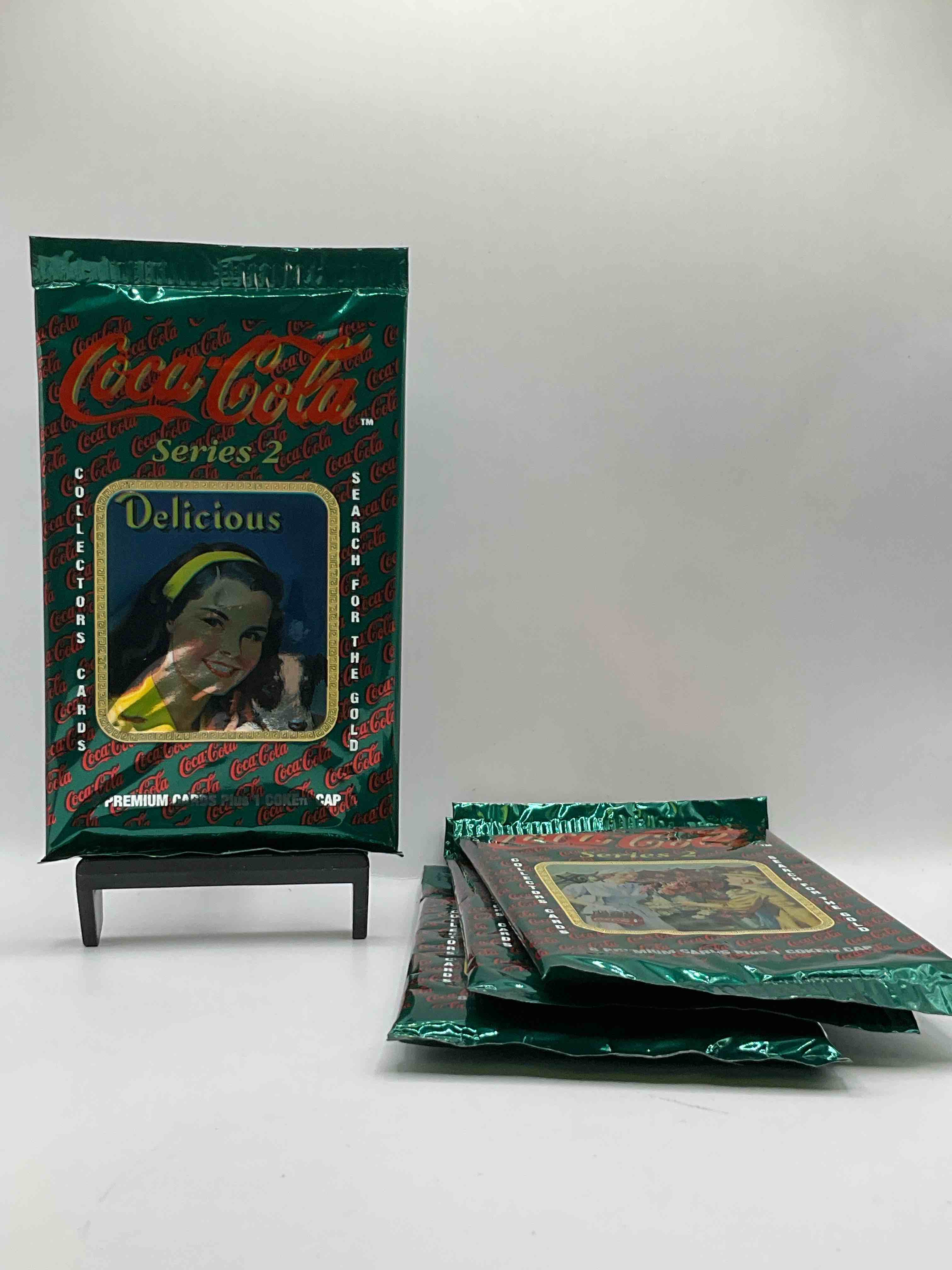 Coca Cola Collectors Rejoice! 1994 SERIES TWO Coke Collector Card Sealed Wax Packs, Direct From Original Retail Case! These Cards Are Super Rare & A Must For Coke Collectors! Search For Randomly Inserted Gold Cards, These Packs Are Nearly Impossible To Find!