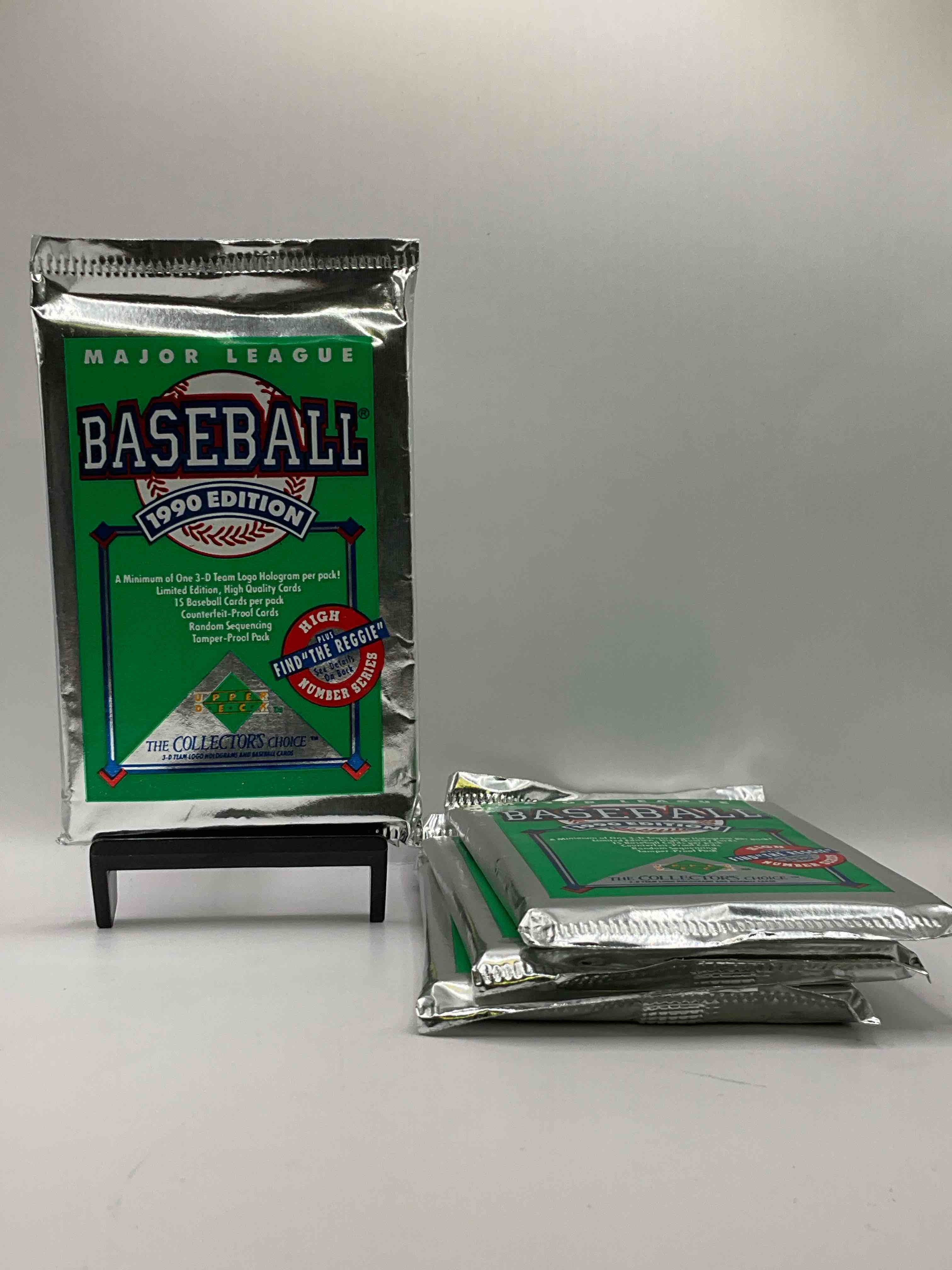 1990 Upper Deck Baseball Unopened Sports Trading Card Packs! Direct From Original Box! Look For Possible Collector’s 3D Team Logo Card! As Well As Early Ken Griffey Jr. Cards!