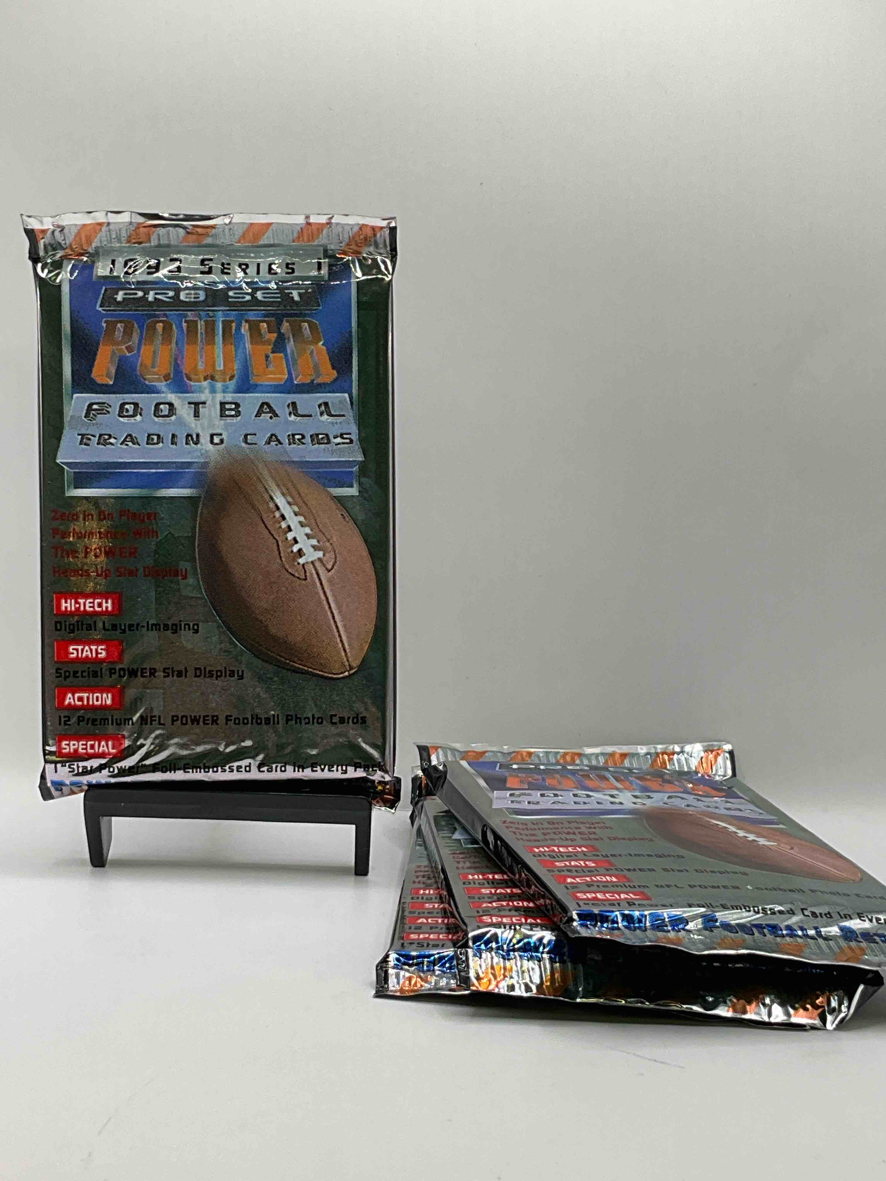 BOOM! 1993 Pro Set POWER Football Trading Cards! One Star Foil Embossed Card In Every Pack! Search For Insane Cards From Joe Montana, Jerry Rice, Jerome Bettis & Drew Bledsoe Rookies, Barry Sanders, Bo Jackson & More! 