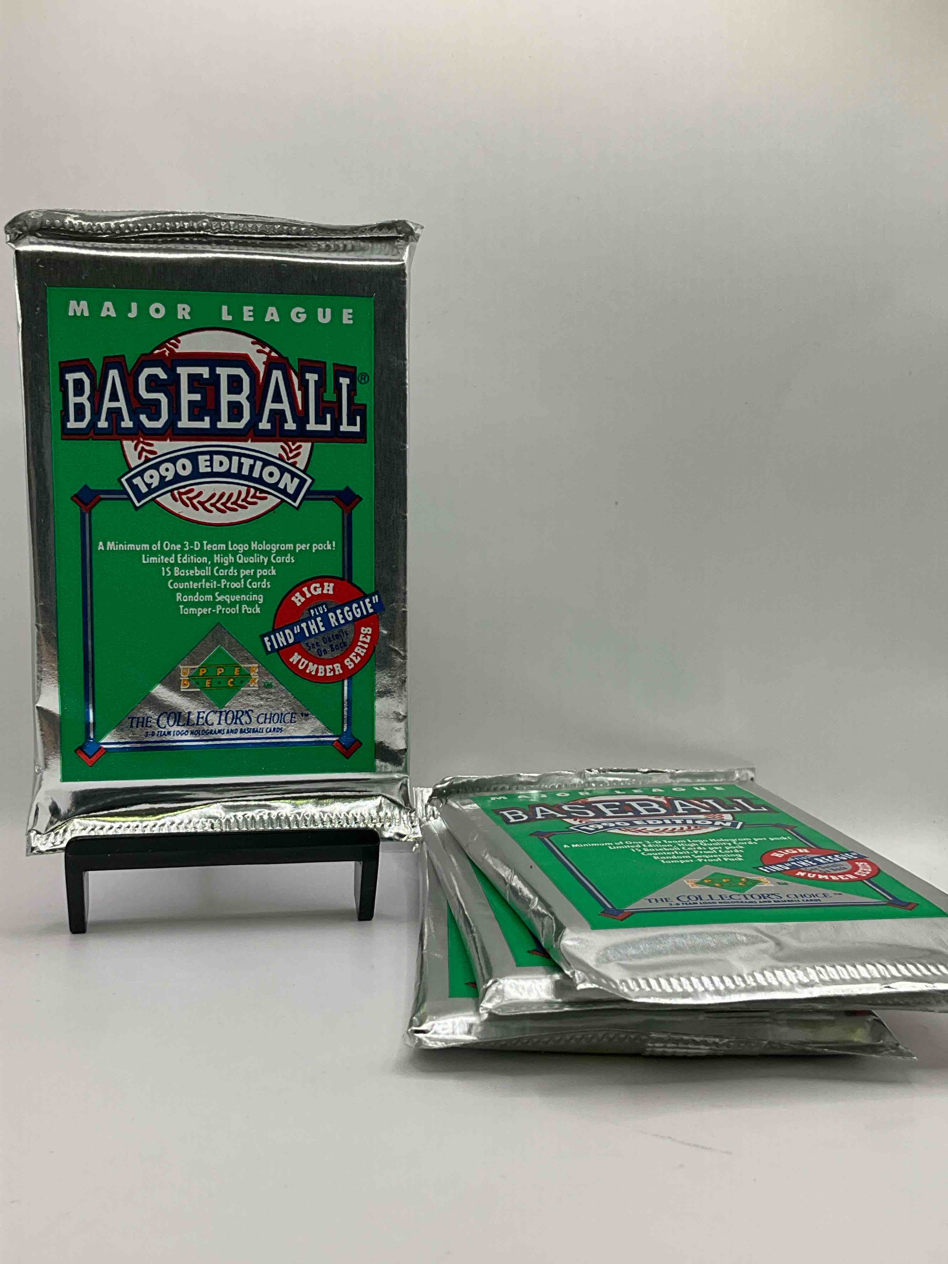 1990 Upper Deck Baseball Unopened Sports Trading Card Packs! Direct From Original Box! Look For Possible Collector’s 3D Team Logo Card! As Well As Early Ken Griffey Jr. Cards!