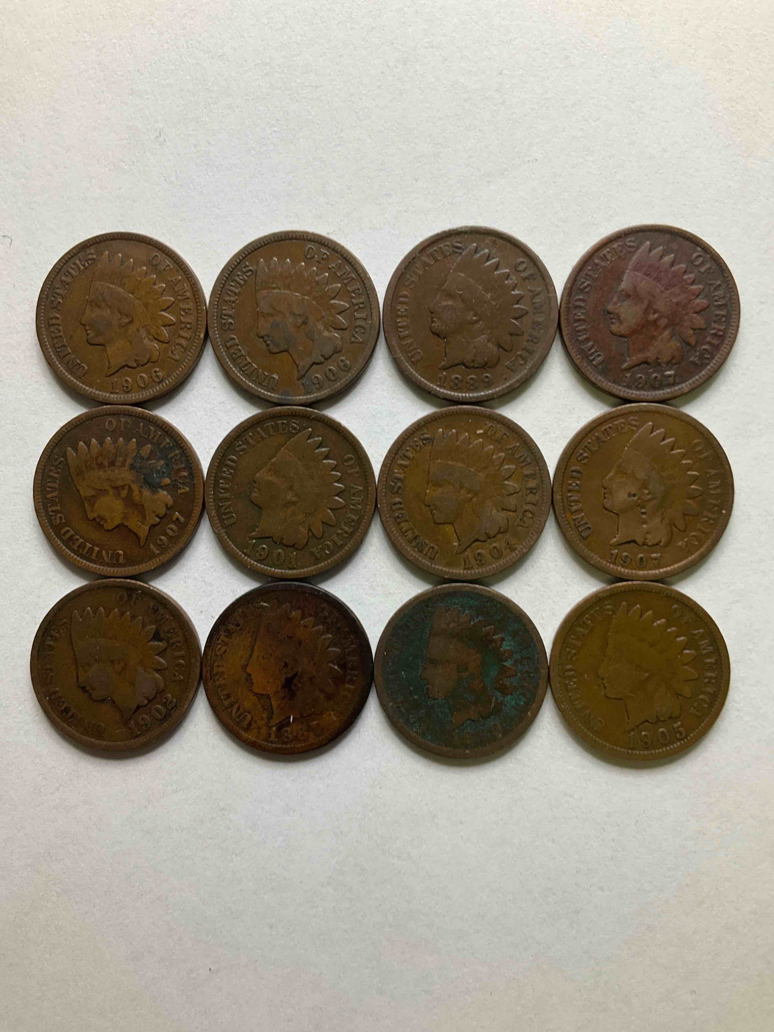 Indian Head Pennies! These Gorgeous U.S. Pennies Were Minted From 1859-1909 & Have Become Serious Collector Items! The "Indian Head" Design Is Actually A Representation Of Lady Liberty Wearing An Indian Headdress. Here Are Beautiful, Well-Kept Examples Representing Many Different Mint Years! Great For Collecting, Investing & Learning History, & Rare With Visible Dates!
