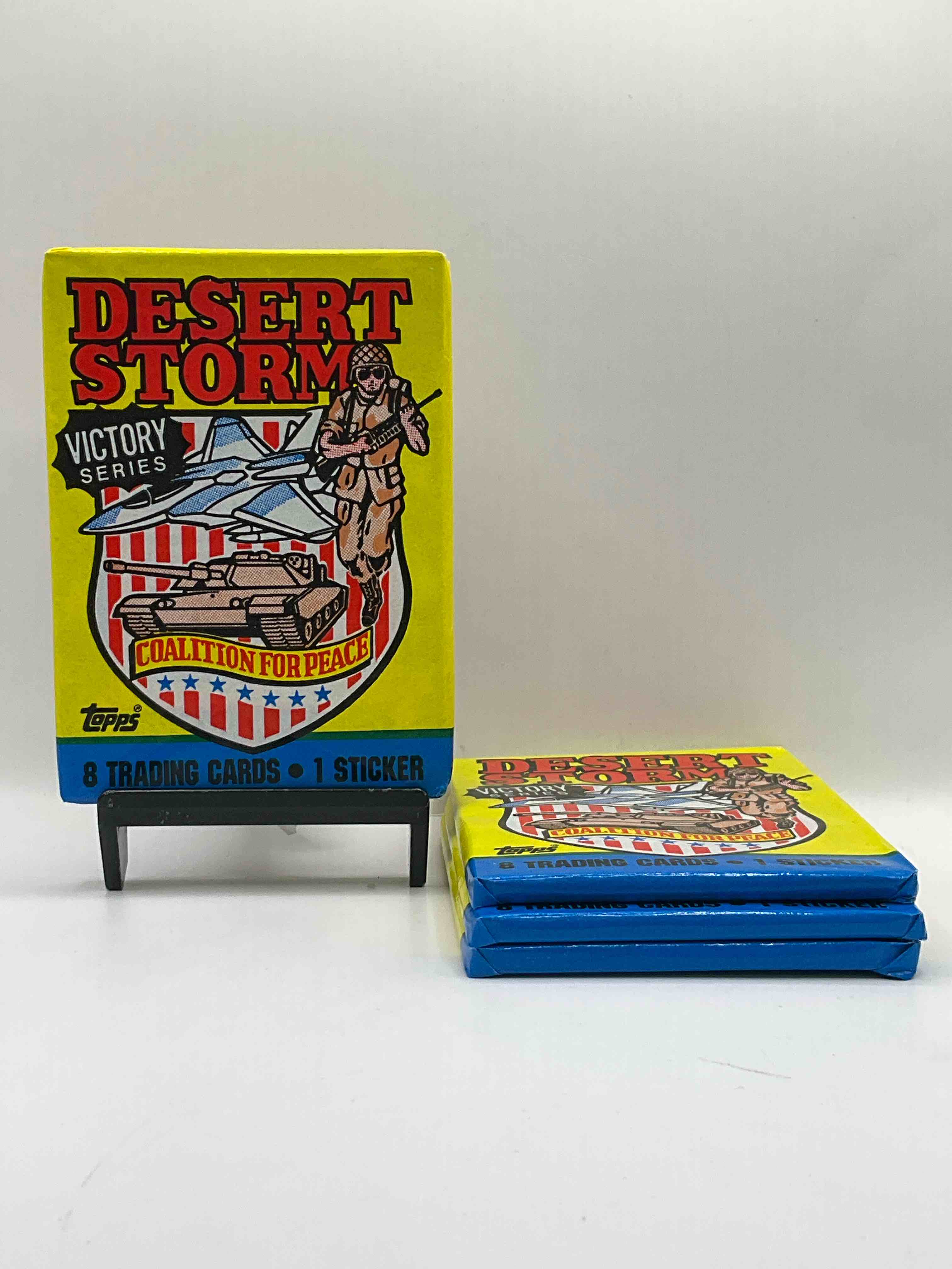 Calling Veterans! Awesome 1991 Desert Storm Coalition For Peace Unopened Wax Pack, Direct From Original Sealed Retail Case! Great Gift For Veterans!