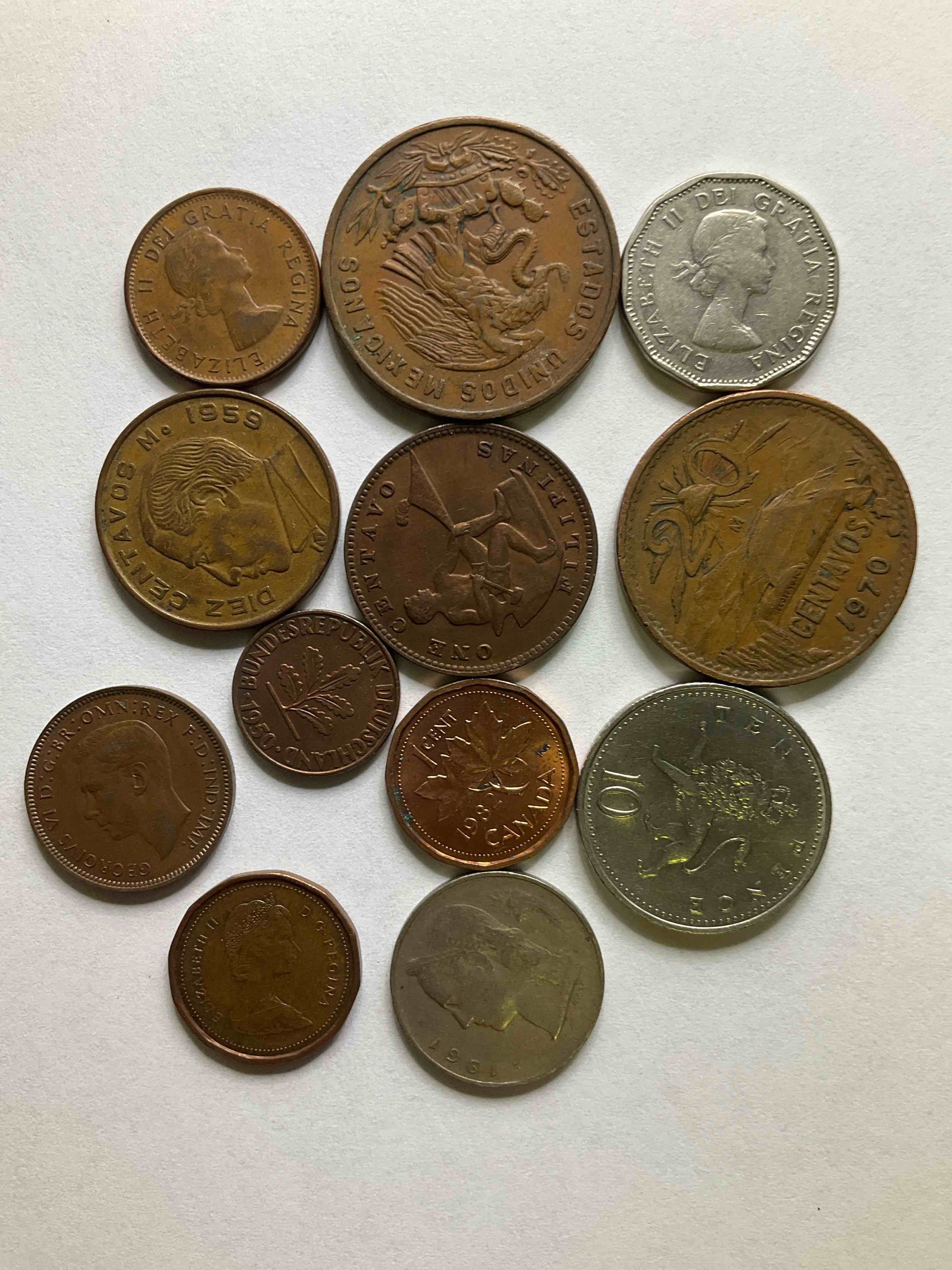 World Coins, Antique & Vintage! Each Lot Is Unique! Many Different Years, Countries, Sizes & Exotic Places. This Cool Collection Of Antique Coins From Around The World Is Loads Of Fun! Have Fun Identifying Each Coin & Country As A Great Educational Tool! A Great Investment Too!