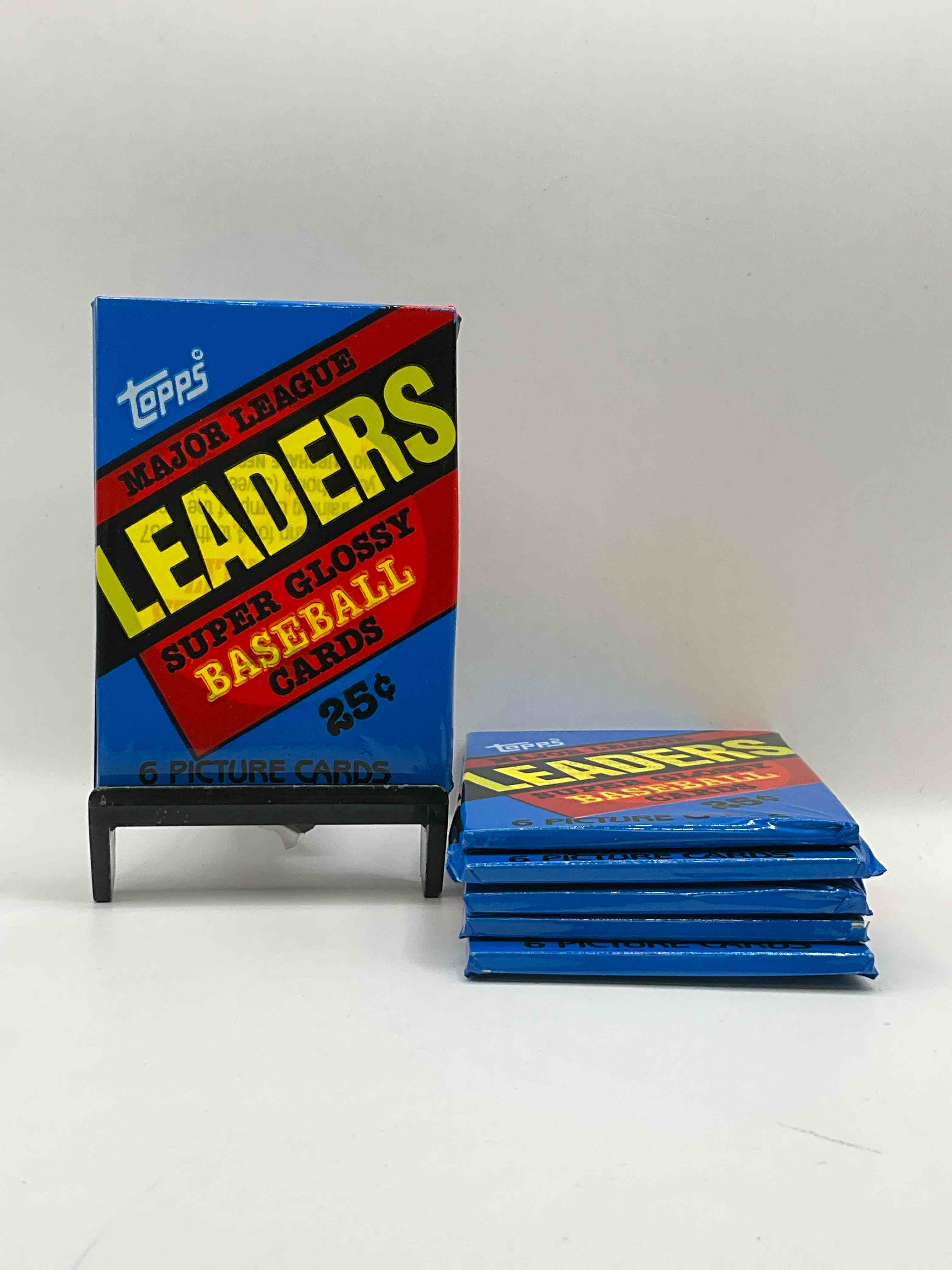 Ultra Rare! 1986 "MLB Leaders" Unopened Miniature Baseball Collectible Card Packs, 6 Cards Per Pack, Direct From Original Retail Case. Super Rare, Impossible To Find! Like New Condition!