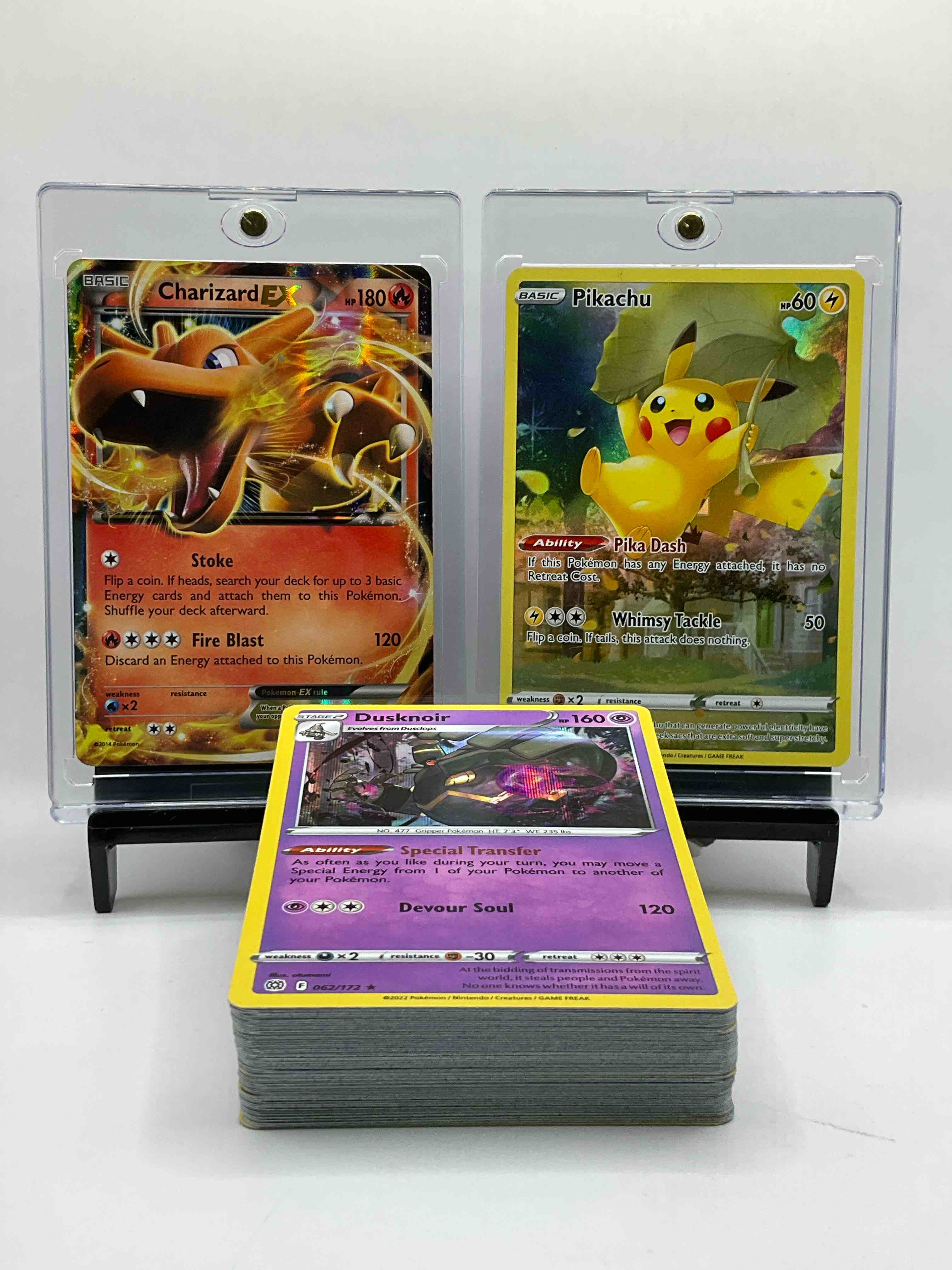 Charizard EX Holo & Pikachu Pika Dash Holo! Crazy Pokemon 50 Card Lot! These Two Incredible Cards Along With Holos & Commons! Wow! Perfect For Any Collector!
