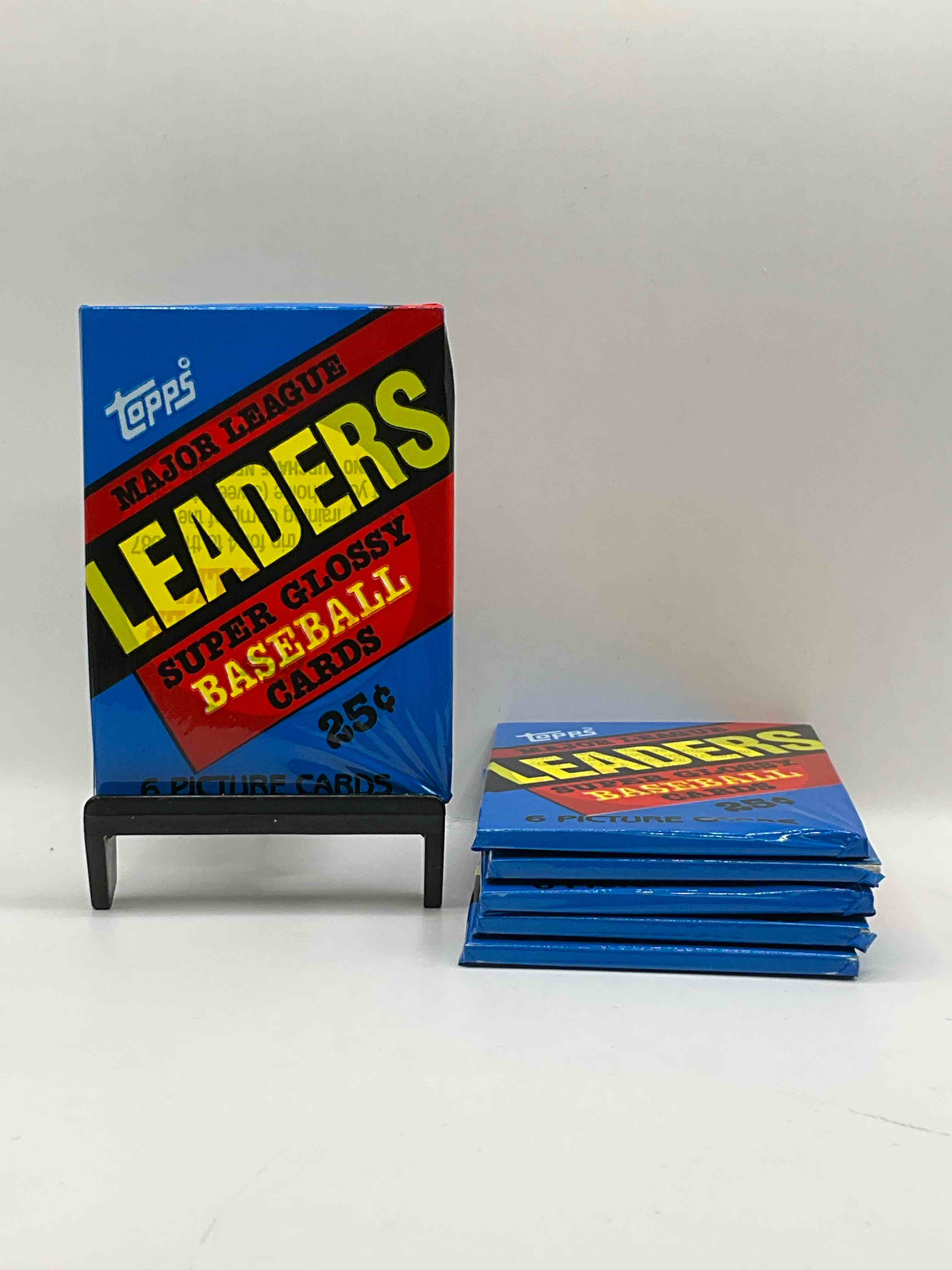 Ultra Rare! 1986 "MLB Leaders" Unopened Miniature Baseball Collectible Card Packs, 6 Cards Per Pack, Direct From Original Retail Case. Super Rare, Impossible To Find! Like New Condition!