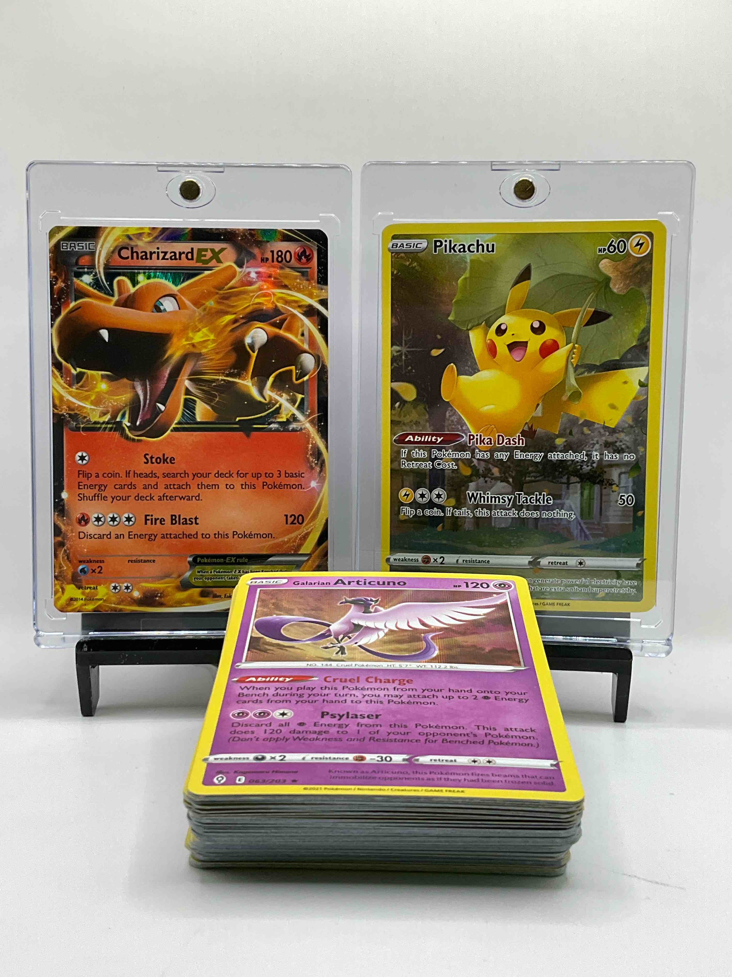 Pokemon! Charizard EX HOLO Fire Blast & Pikachu Pika Dash HOLO! Along With Commons & Holos! 50 Card Pokemon Craziness!