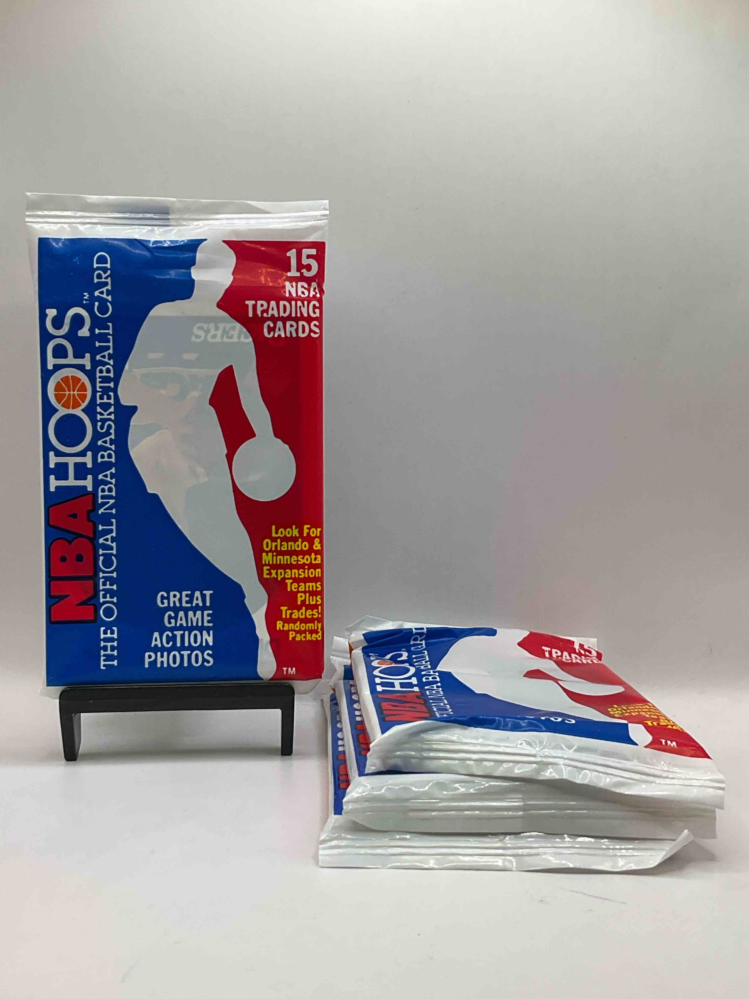 1989 Wow Valuable Michael Jordan? Getting Very Rarel 1989/90 NBA Hoops Sealed Pack, Direct From Original Retail Case! Search For Valuable Michael Jordan #200 (PSA 10 Value Approx $200) & David Robinson's ONLY True Rookie Card #138 (PSA 10 Value $300) This Year Also Has Many Other Iconic Cards From Magic Johnson, Larry Bird & Too Many Others To List 1989 NBA Hoops Has Exploded in The Collector Market As It's The First Year Of NBA Hoops Production, & Only One Of Two Sets Produced in 1989 Don't Miss Out, Getting Very Rare!