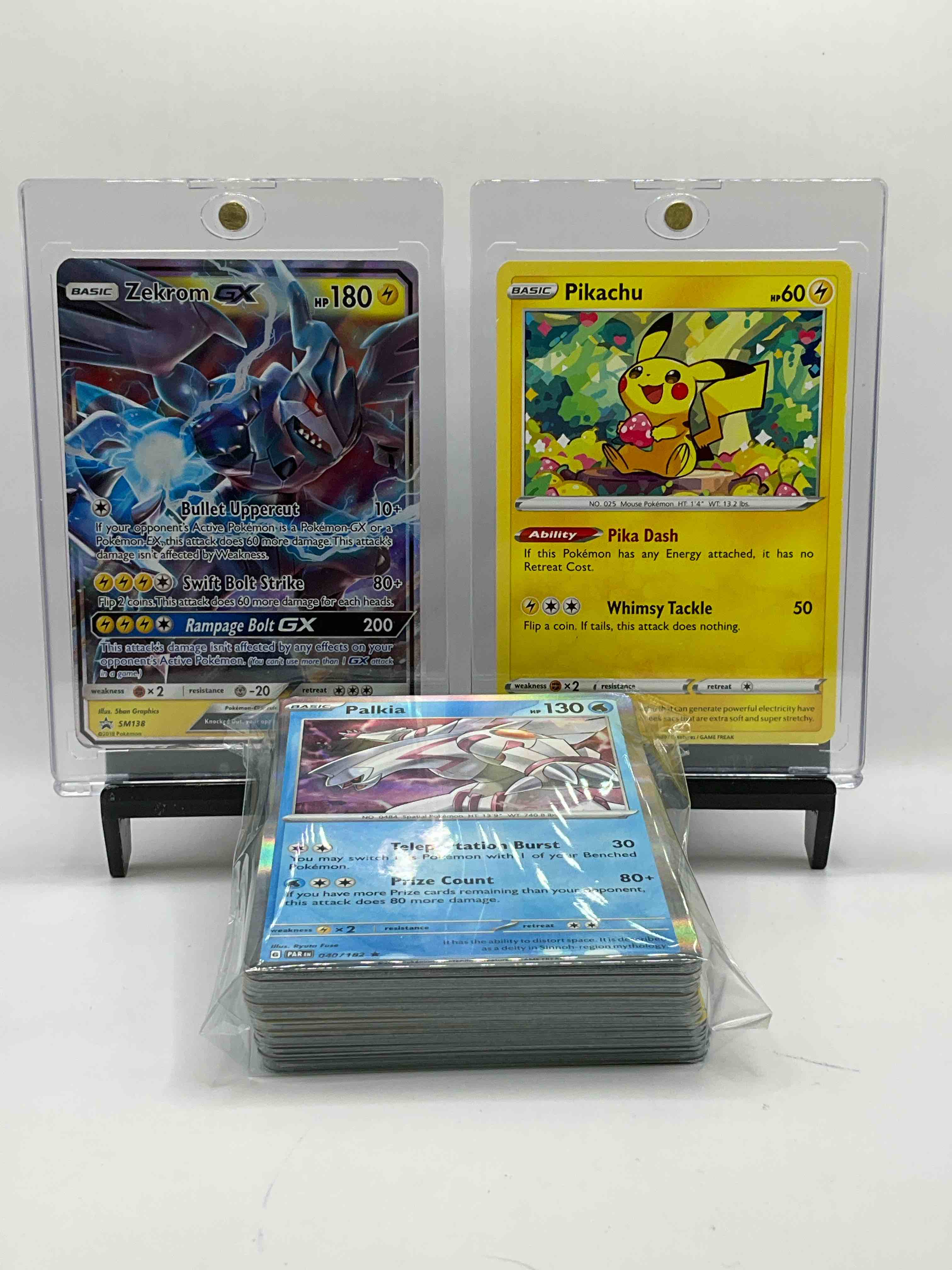 Pokemon Craziness! Pikachu Pika Dash Card & Zekrom GX Holo Craziness! 50 Card Pokemon! Consisting Of Two Heroes, Commons & Holos! Wow! 