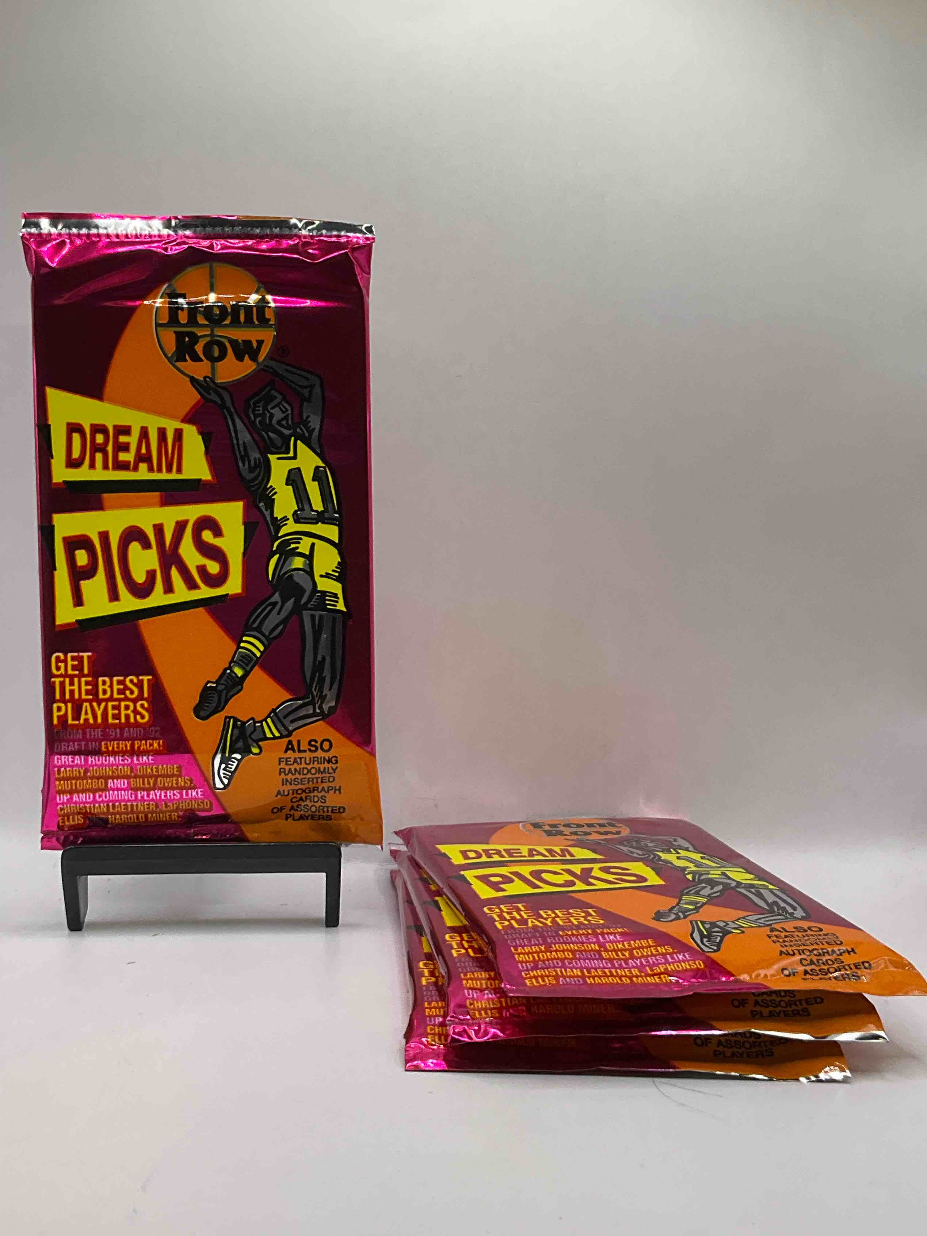 1991 Throwback Rarity! Here's Something You've Probably NEVER Seen! 1991 Front Row College Basketball / NBA Unopened Sealed Packs, Direct From Sealed Original Retail Case! Includes Randomly Inserted Rare Autograph Cards! Front Row Was The "Original" College Jersey Card Packs Back In The Day & Has Long Been Defunct. These Cards Are Becoming Serious Collector Items Due To Their Scarcity. These Things Are Serious Retro! Own Some Great Sports Card History & Something You'l Rarely See Again!