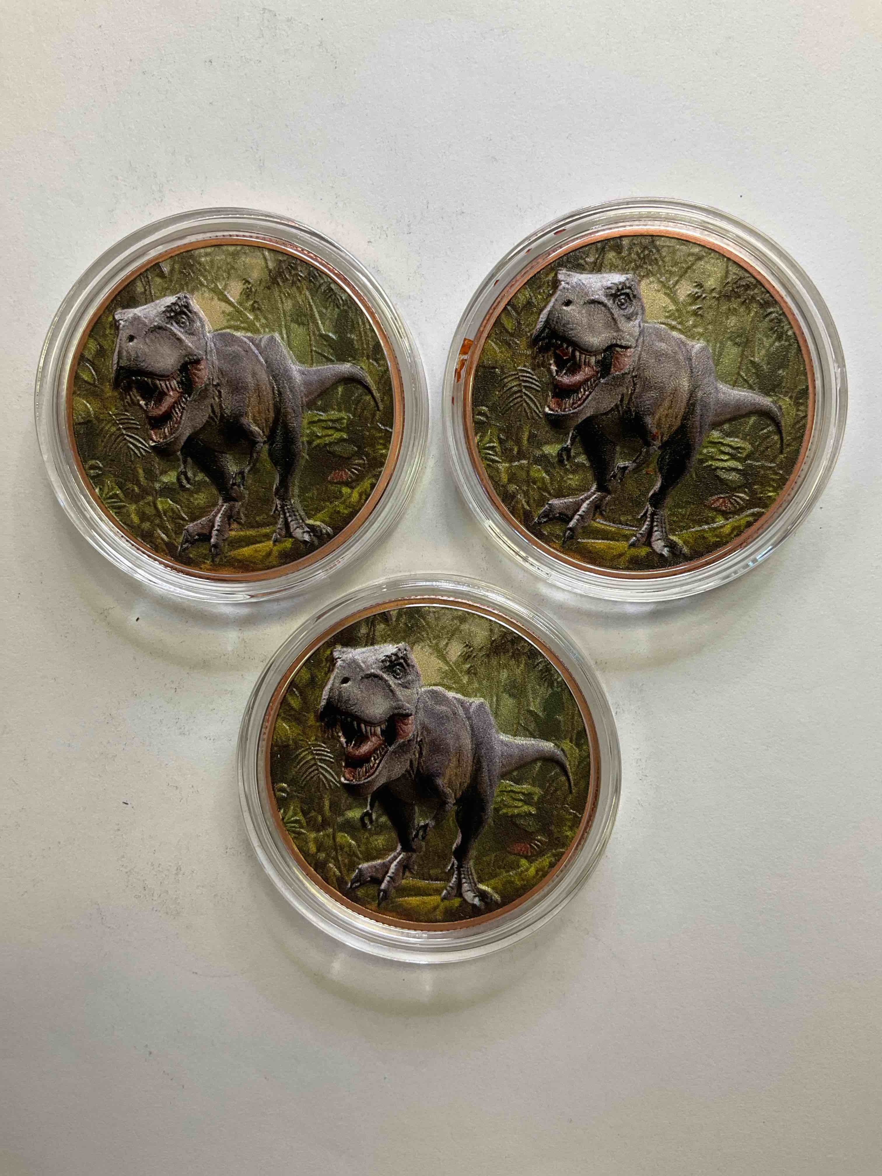 Pure Copper Large Coins! One Ounce Pure Copper Colored TREX Coin, Brand New In Excellent Condition. 1.5" Diameter. Pure Copper! 3D TREX Edition!