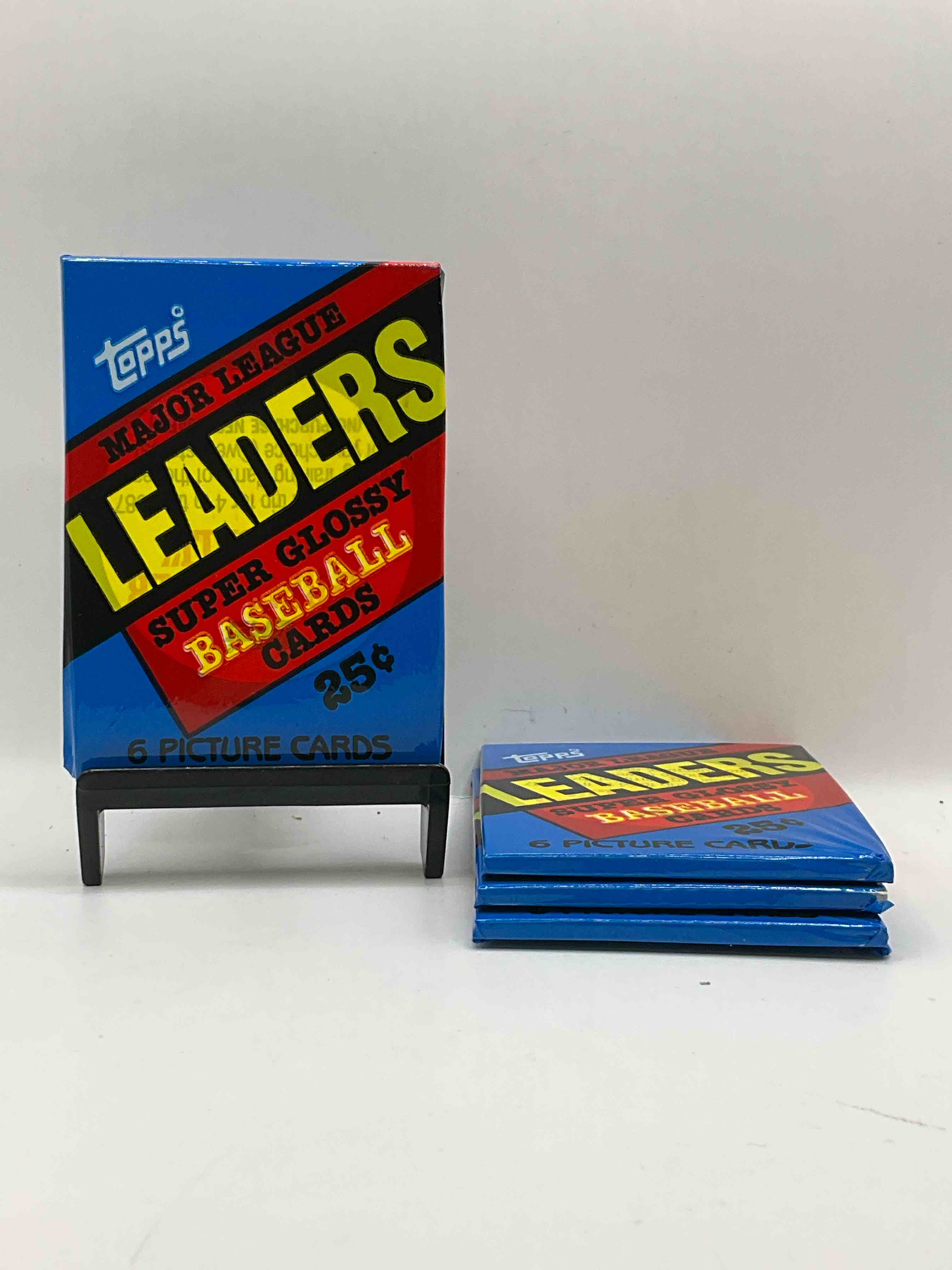 Ultra Rare! 1986 "MLB Leaders" Unopened Miniature Baseball Collectible Card Packs, 6 Cards Per Pack, Direct From Original Retail Case. Super Rare, Impossible To Find! Like New Condition!