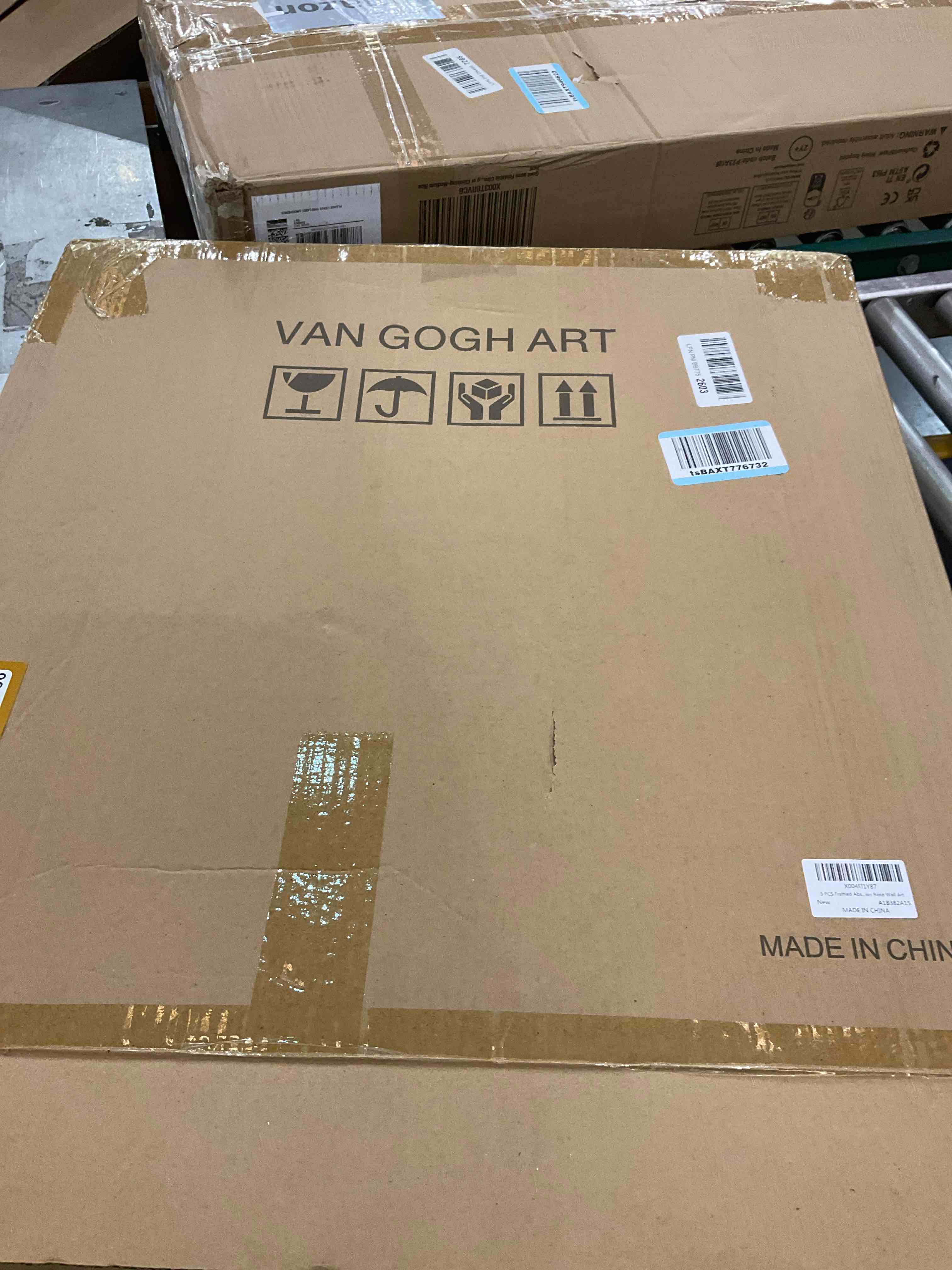 Large Framed Neutral Abstract Wall Art 3 Piece, Brown Beige Flower Canvas Wall Art for Living Room, Wabi Sabi Art Minimalist Painting Prints Aesthetic Artwork for Bedroom Hallway Office Decor Brown Rose 24" H x 52" W?Framed?