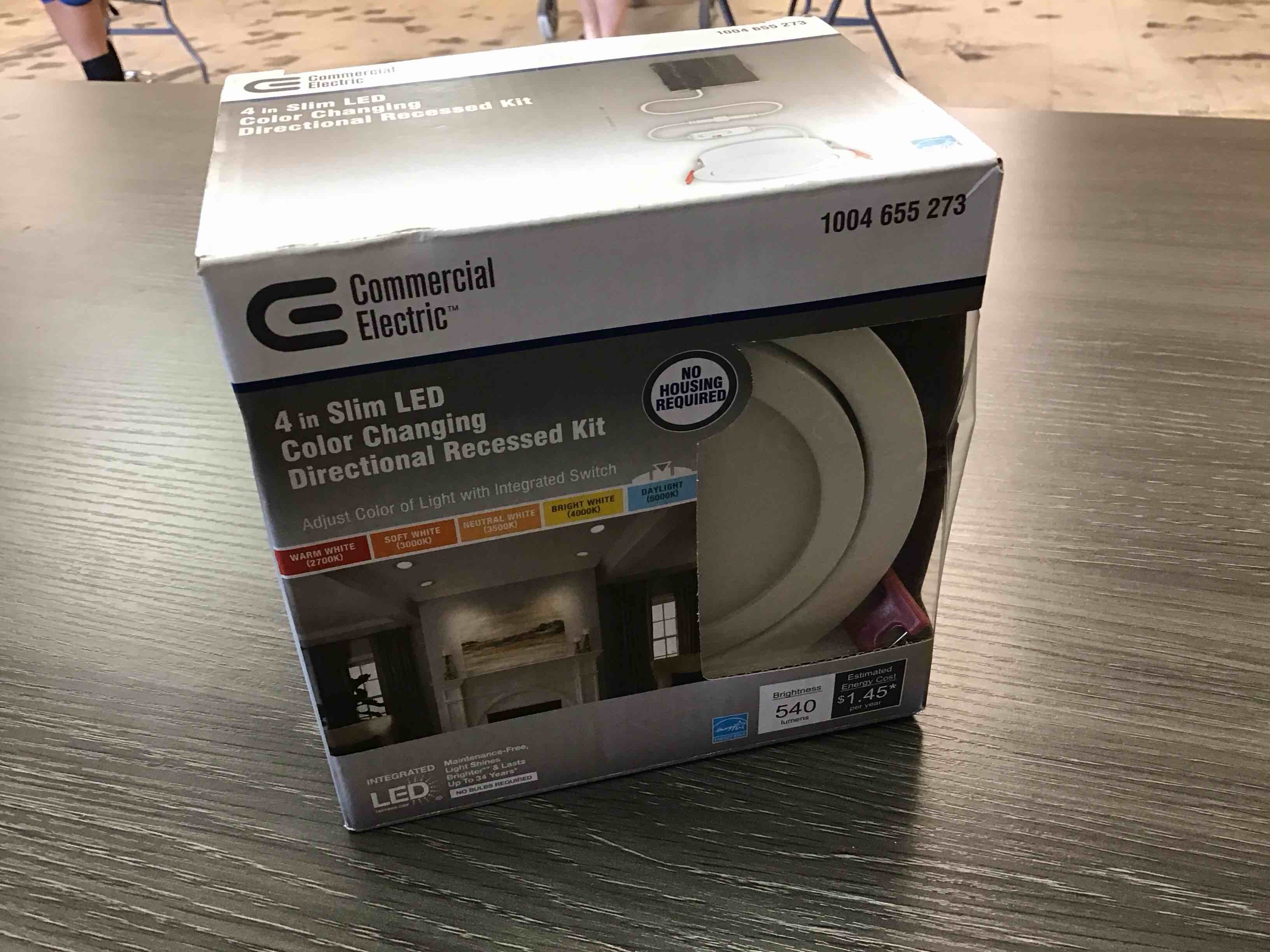 Condition photo showing New/Like New for slim directional 4 in. color selectable new construction and remodel canless recessed integrated led kit
