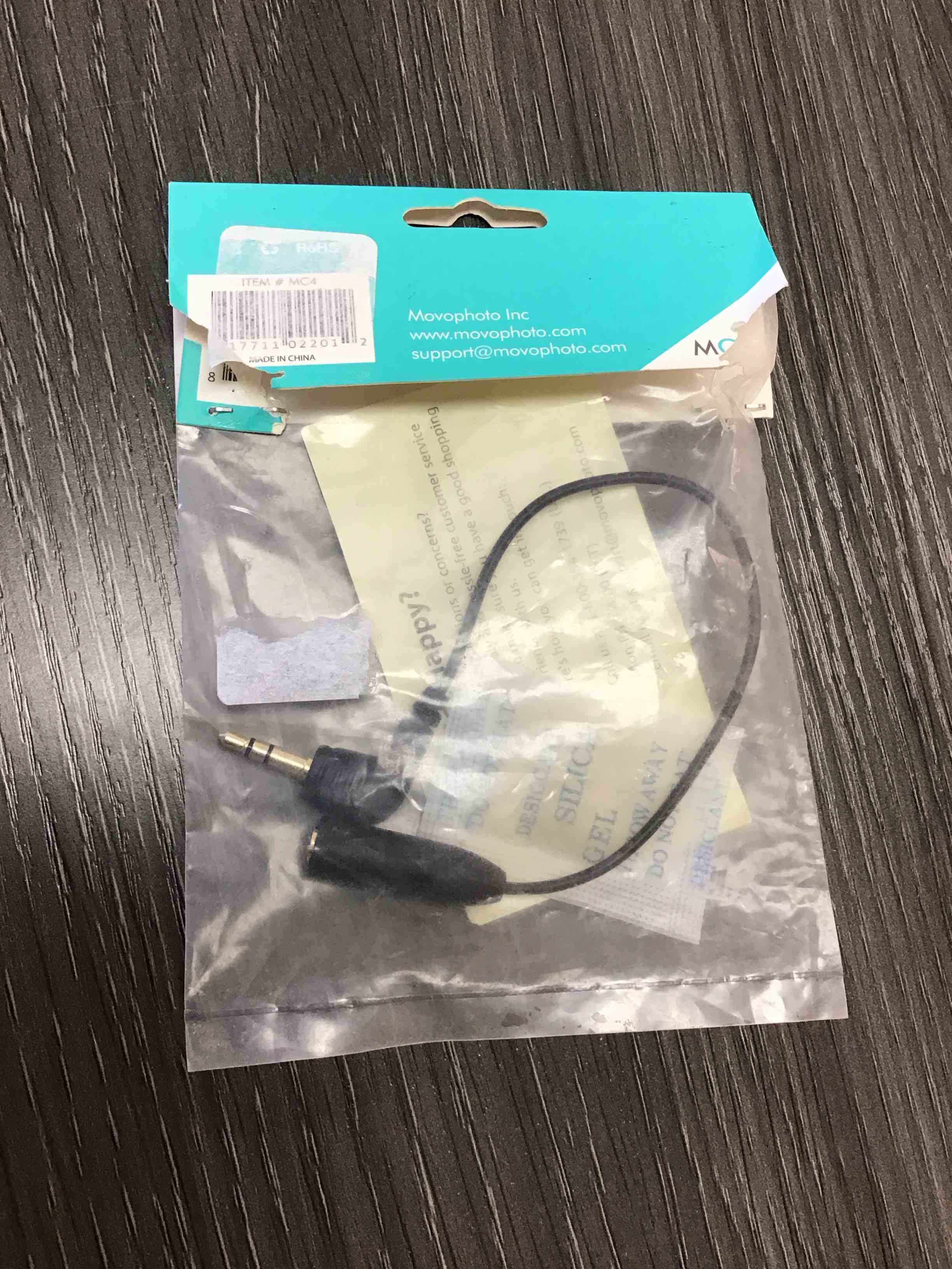 Condition photo showing Brand New for movo mc4 trrs to trs adapter - 3.5mm (female) trrs microphone adapter cable to 3.5mm trs (male) for cameras and recorders