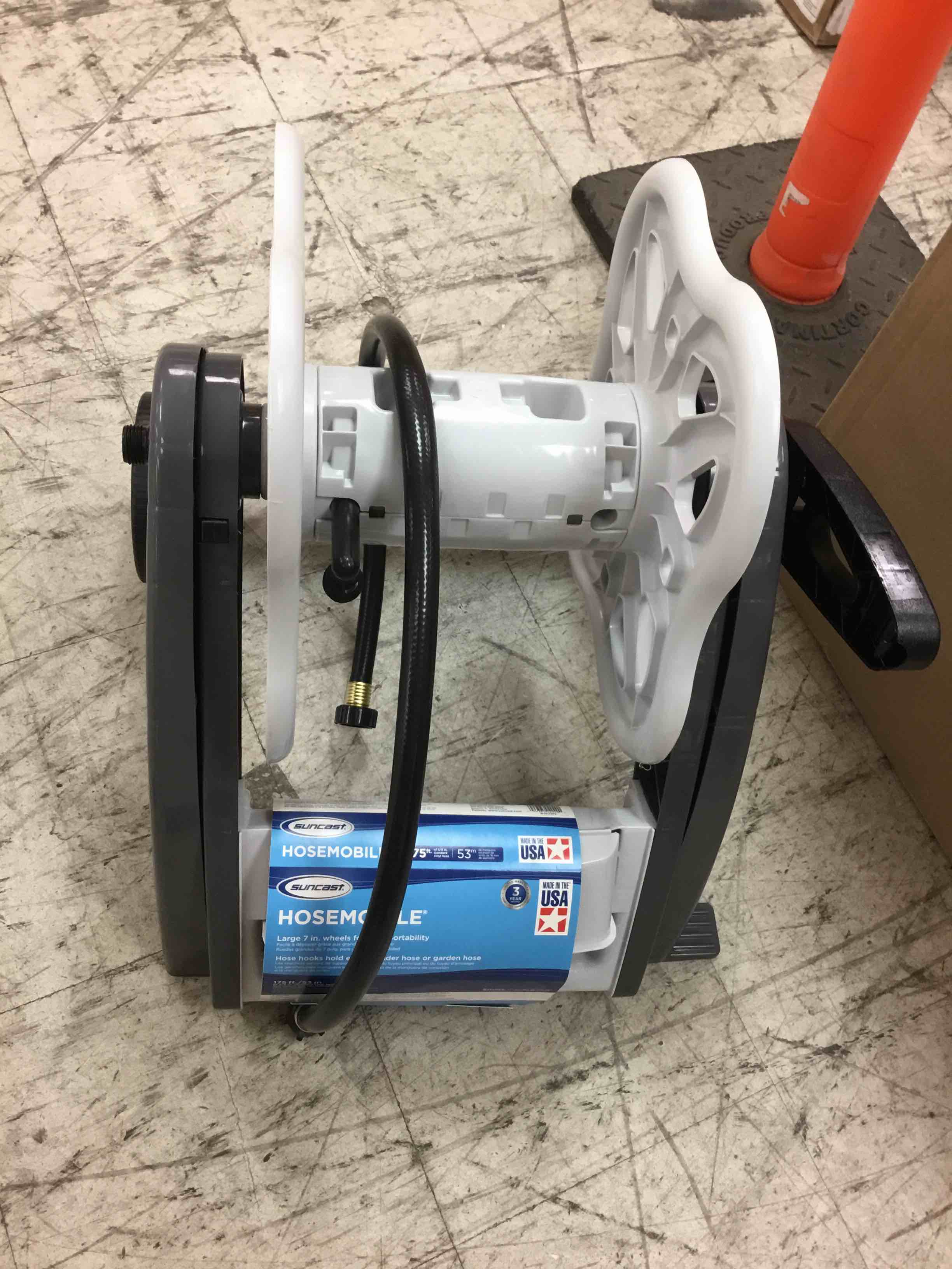 Condition photo showing As Is for suncast 175 ft. hosemobile hose reel cart gray