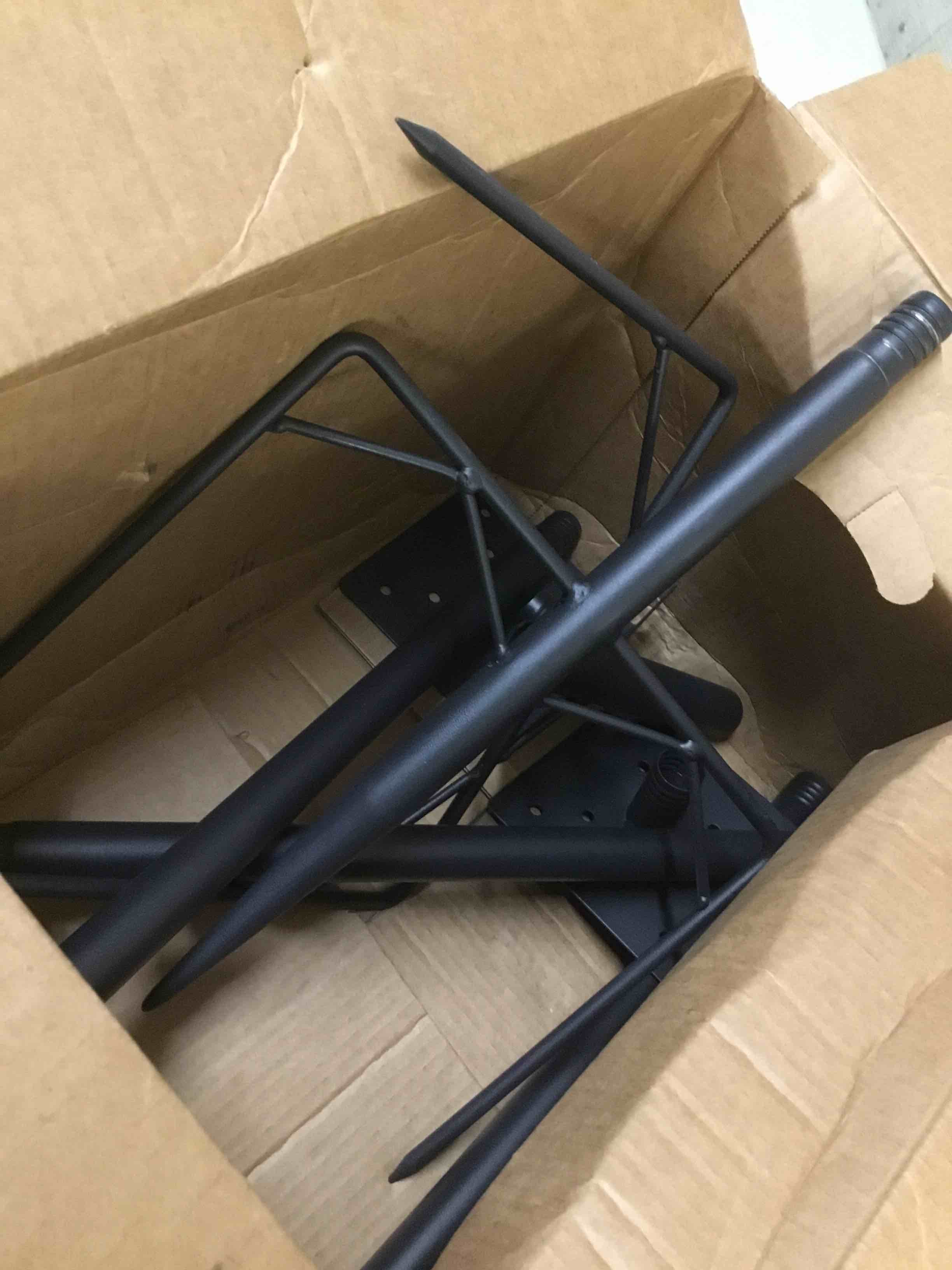 Condition photo showing As Is for ( incomplete) bird feeder pole stand,95 inch bird house pole for outdoors heavy duty,5 base prongs adjustable birds feeder stand for house 95 in pole stand