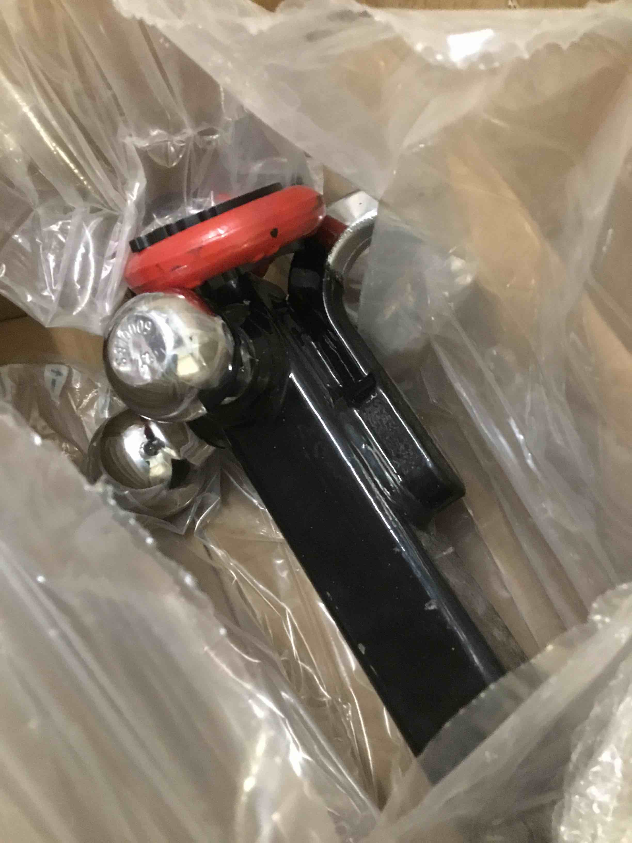 Condition photo showing As Is for ayleid trailer hitch tri-ball mount with hook&pin&rotatable tow shackle,fits 2-in receiver with 1-7/8-in,2-in,2-5/16-in hitch ball a-with shackle