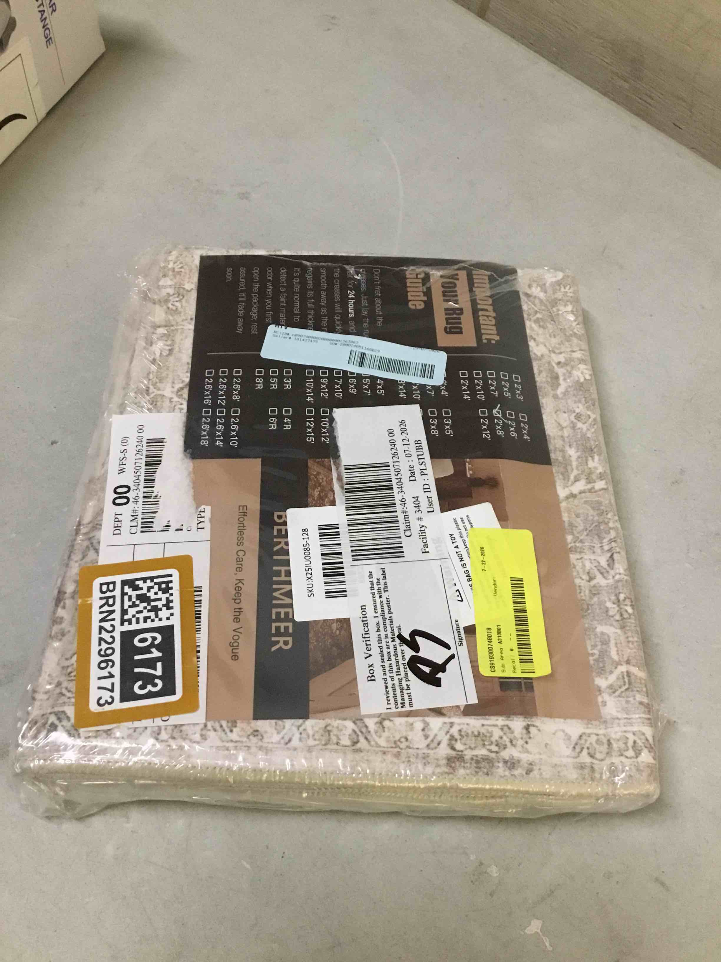 Condition photo showing New/Like New for berthmeer 2'x8' washable runner rugs for hallway kitchen entryway non-slip, gray