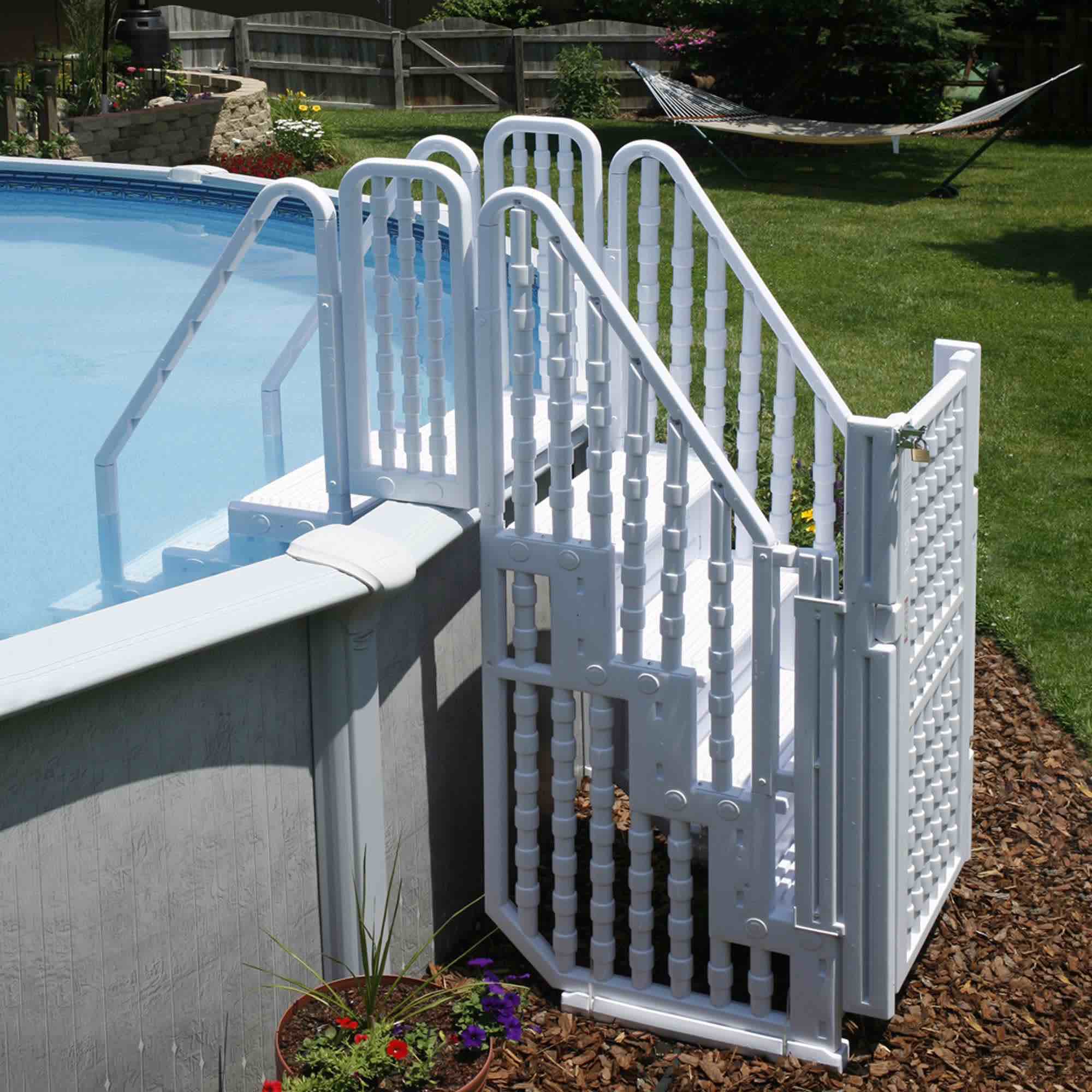 Condition photo showing As Is for ( 2 boxes for pickup ) incomplete boxes 2 of 3 and 3 of 3 only bluewave easy pool step entry system | ne138