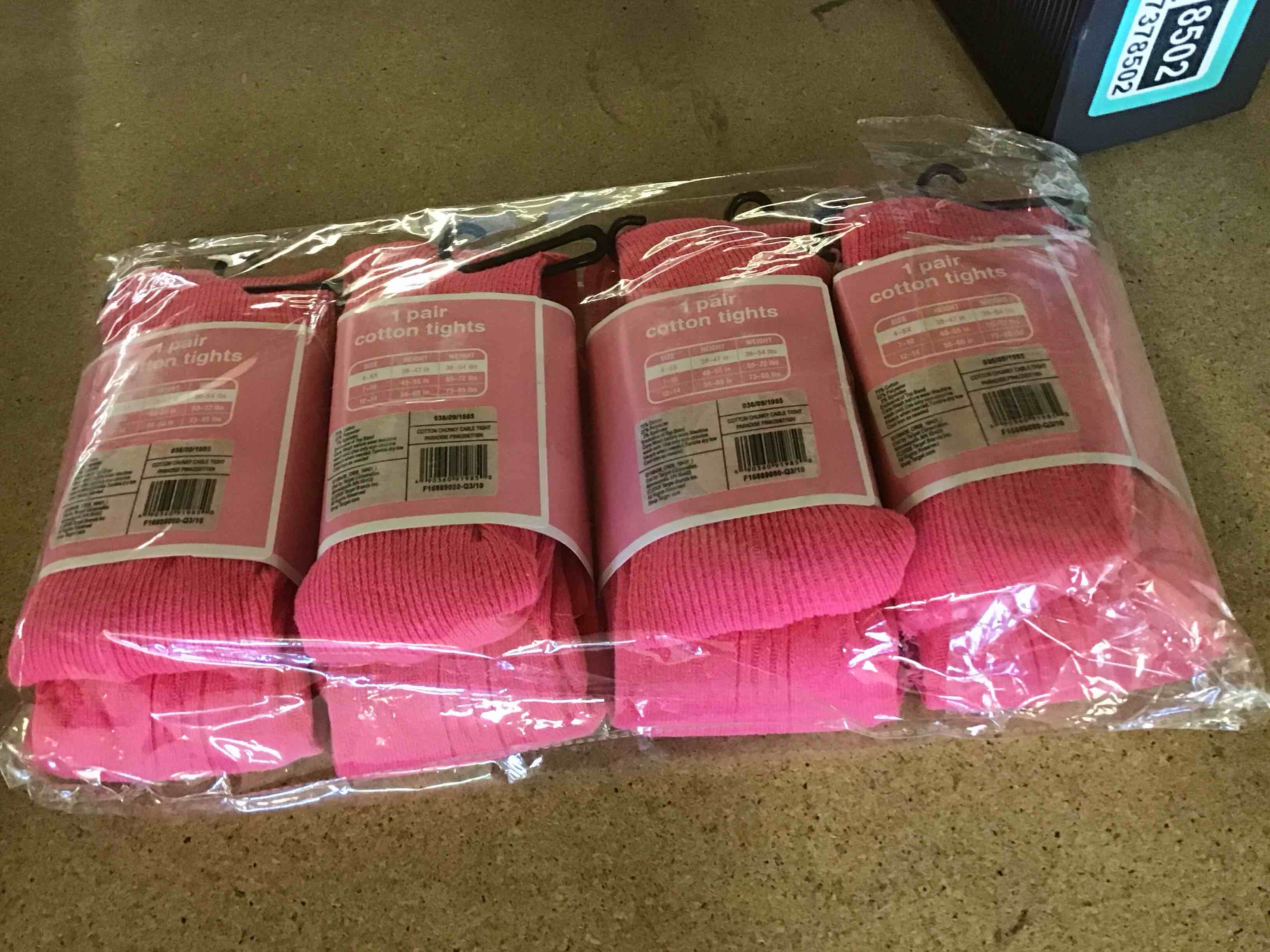 Condition photo showing New/Like New for size 4-6x circo girls tights - paradise pink, 4 pairs