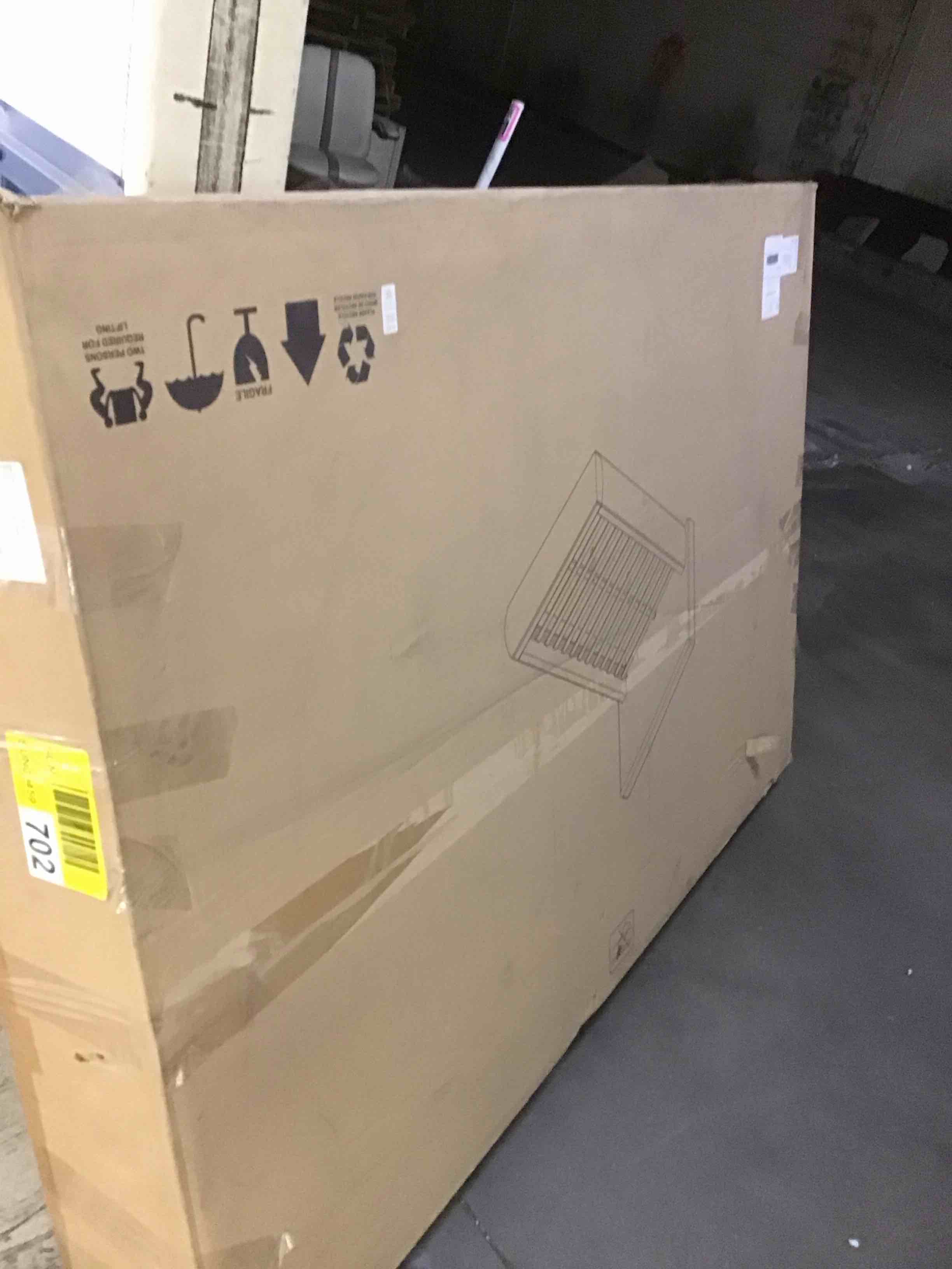 Condition photo showing As Is for ( incomplete box a only ) queen bed dark grey color