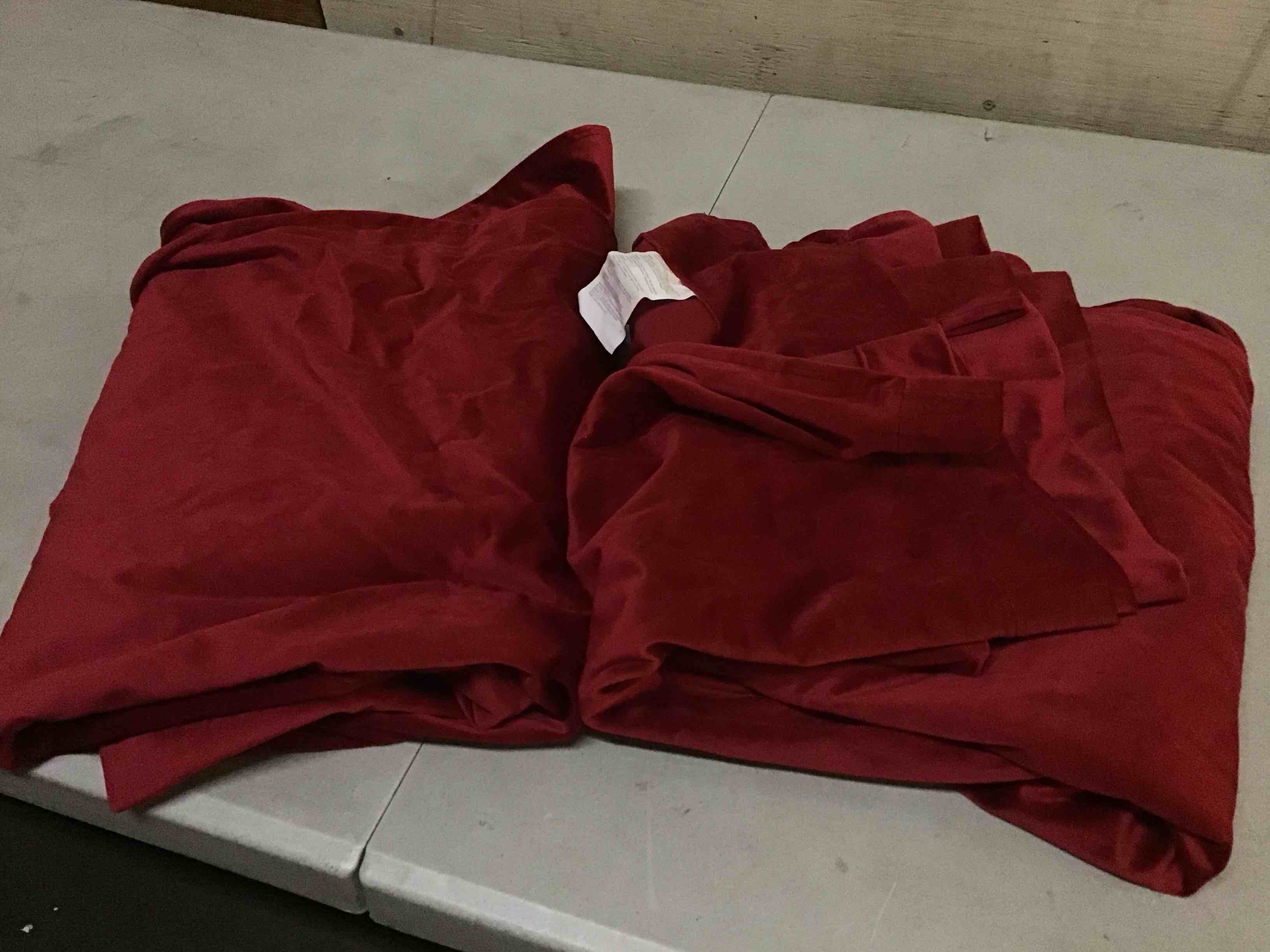 Condition photo showing As Is for stangh theater red velvet curtains christmas curtains super soft thermal insulated window drapes 84 inches for living room holiday decorative for master bedroom, w52 x l84, 2 panels 52"w x 84"l (pack of 2) *autumn series - red
