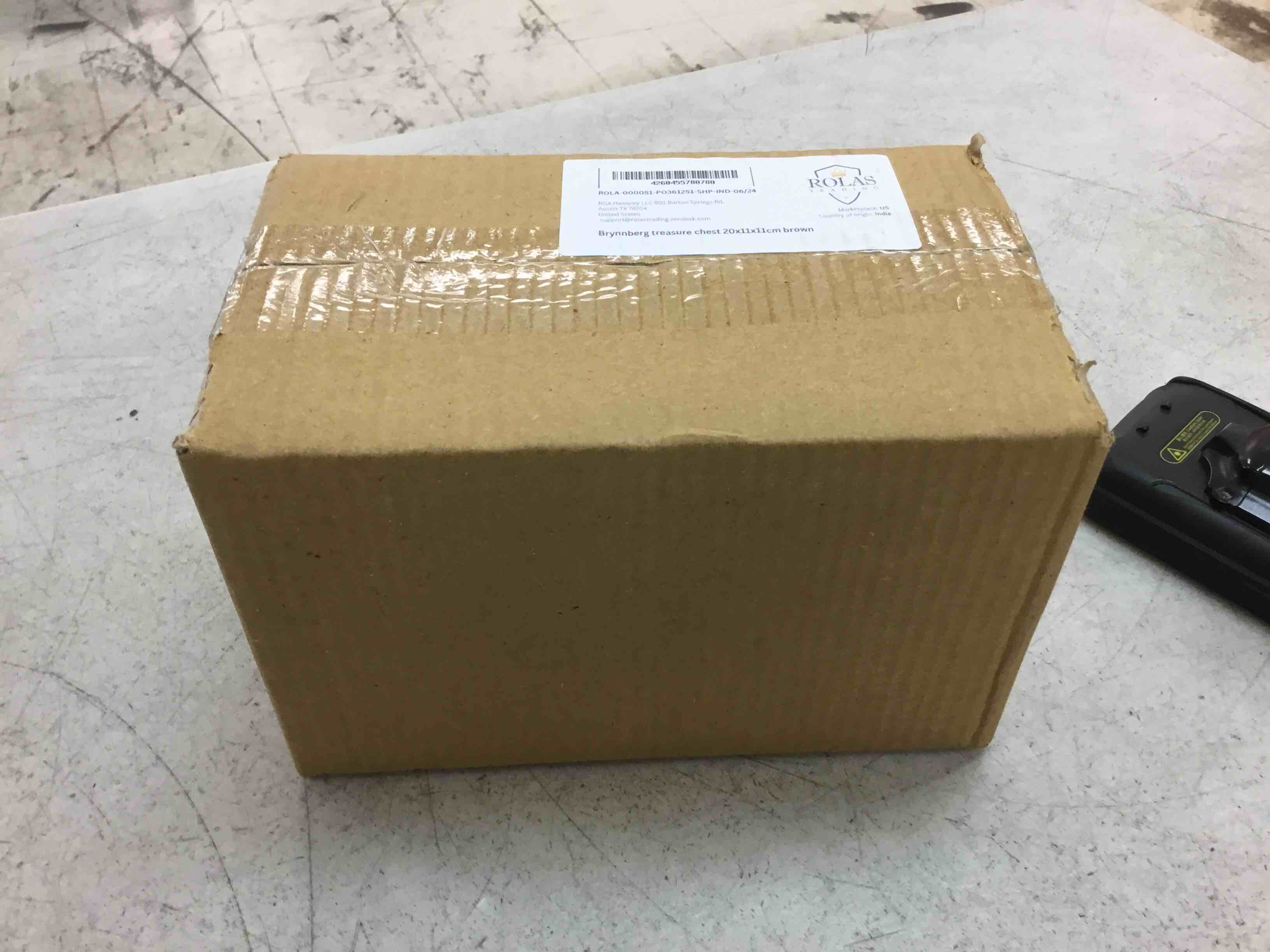Condition photo showing New/Like New for brynnberg - pirate treasure chest storage box - pirat s 7.9x4.3x4.3 - durable wooden treasure chest with lock - unique handmade decorative wood storage box - vintage wood chest box - the best gift