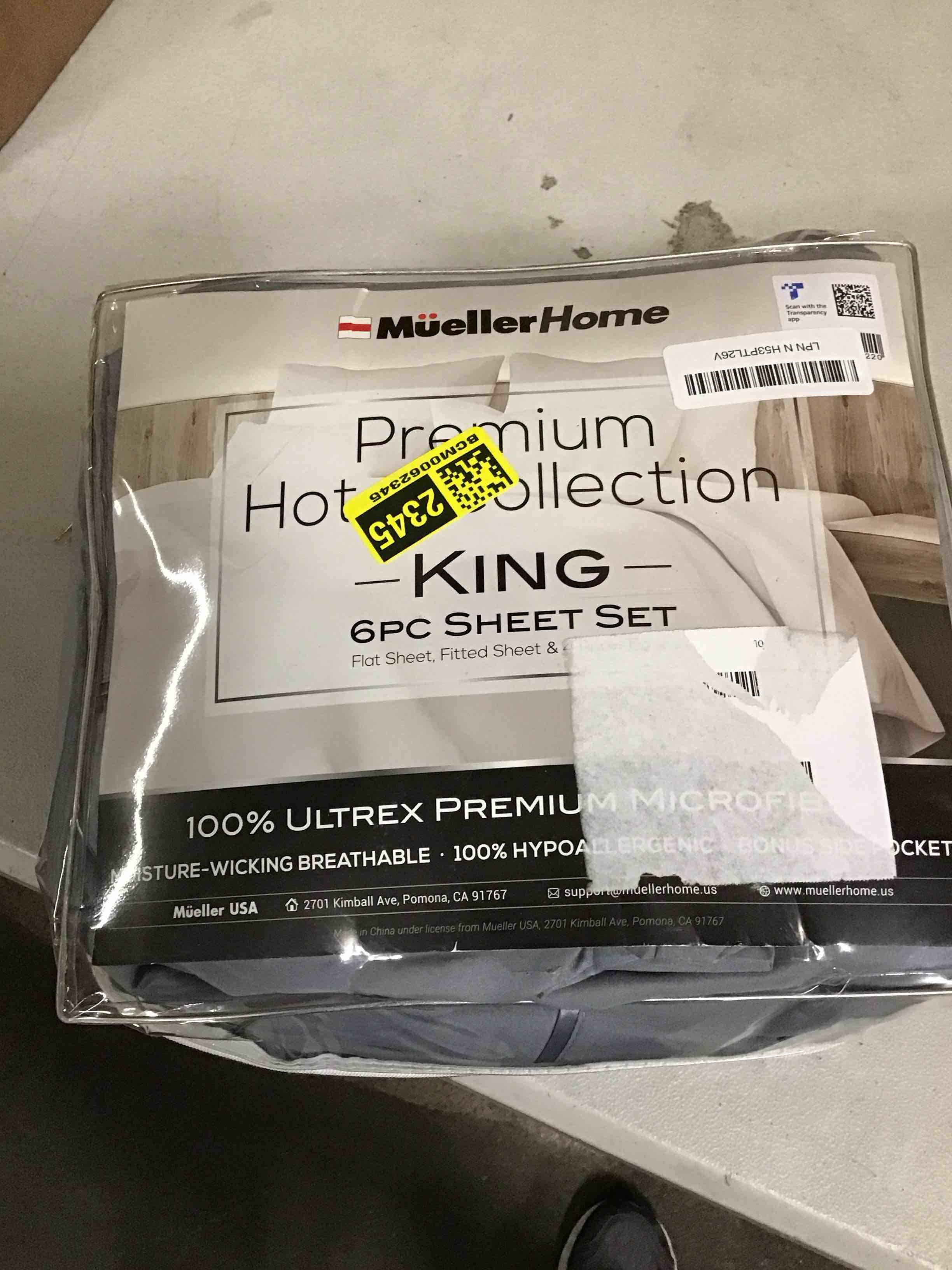 mueller king 6 piece sheet set
