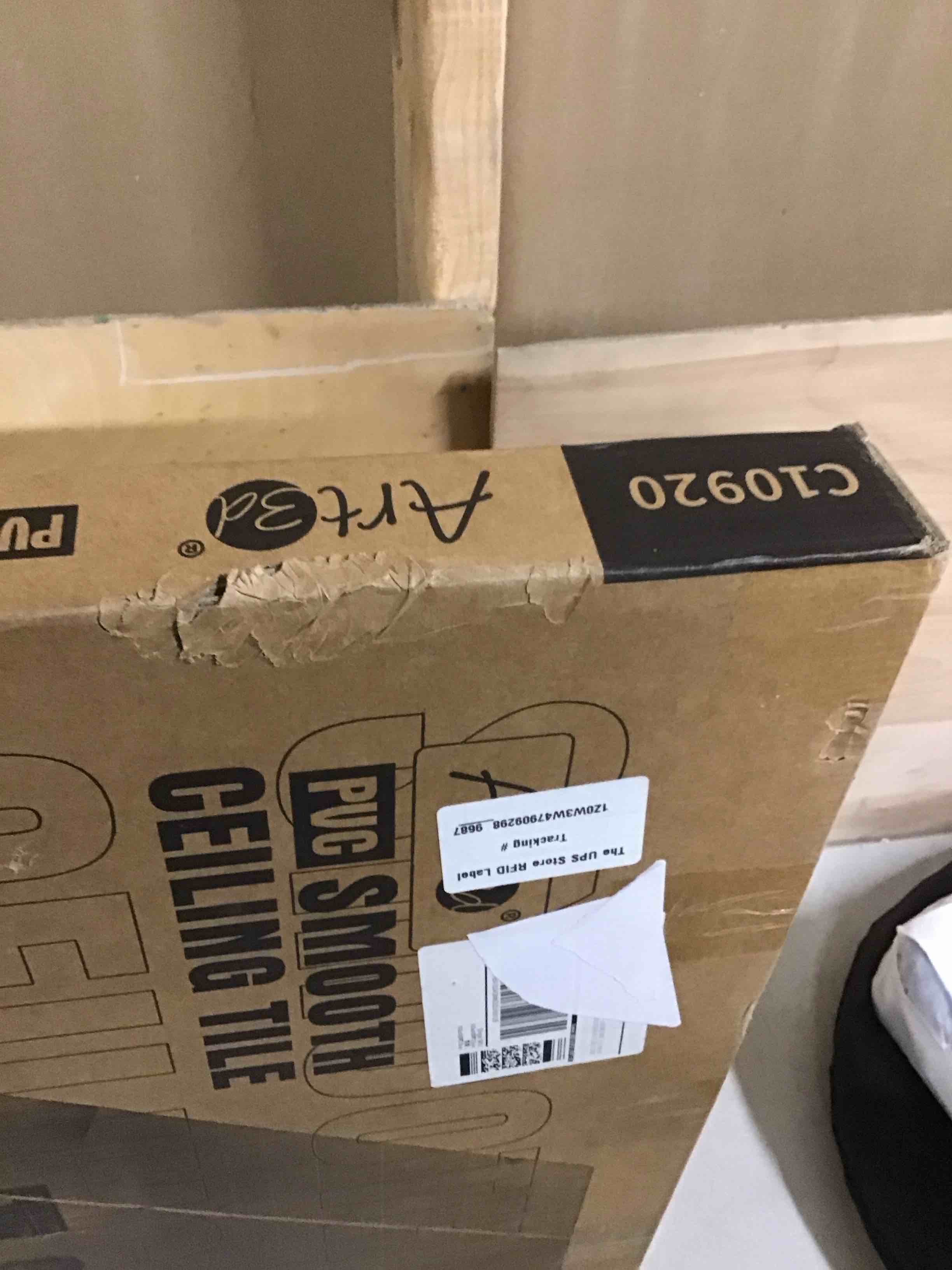 Condition photo showing New/Like New for Art3d 12-Pack Smooth Drop Ceiling Tile 2ft x 2ft - Fire-Rated, Waterproof, Reusable - Premium PVC, N