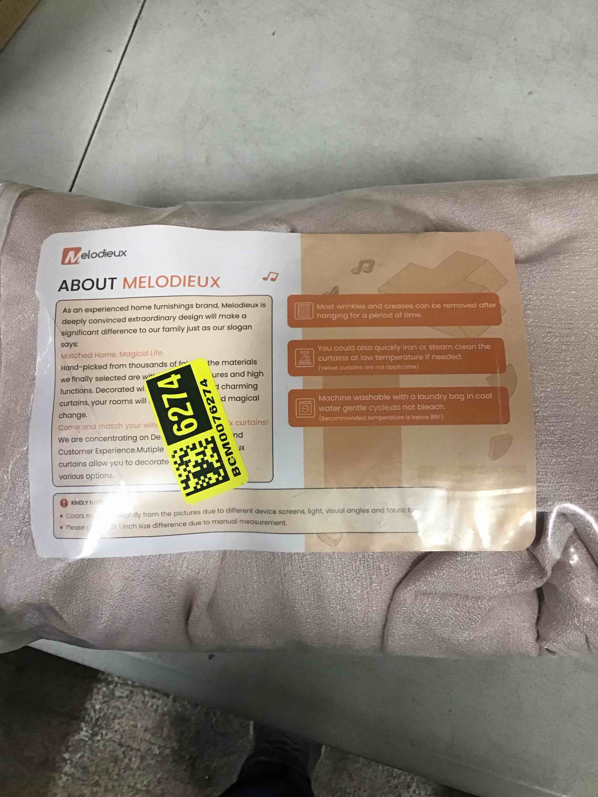 Condition photo showing As Is for melodieux curtains