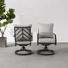 Bekbele Swivel Patio Dining Armchair with Cushion set of 2 