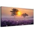 Huadaoart wall art sunrise landscape canvas decor nursery 28x56” purple lavender 