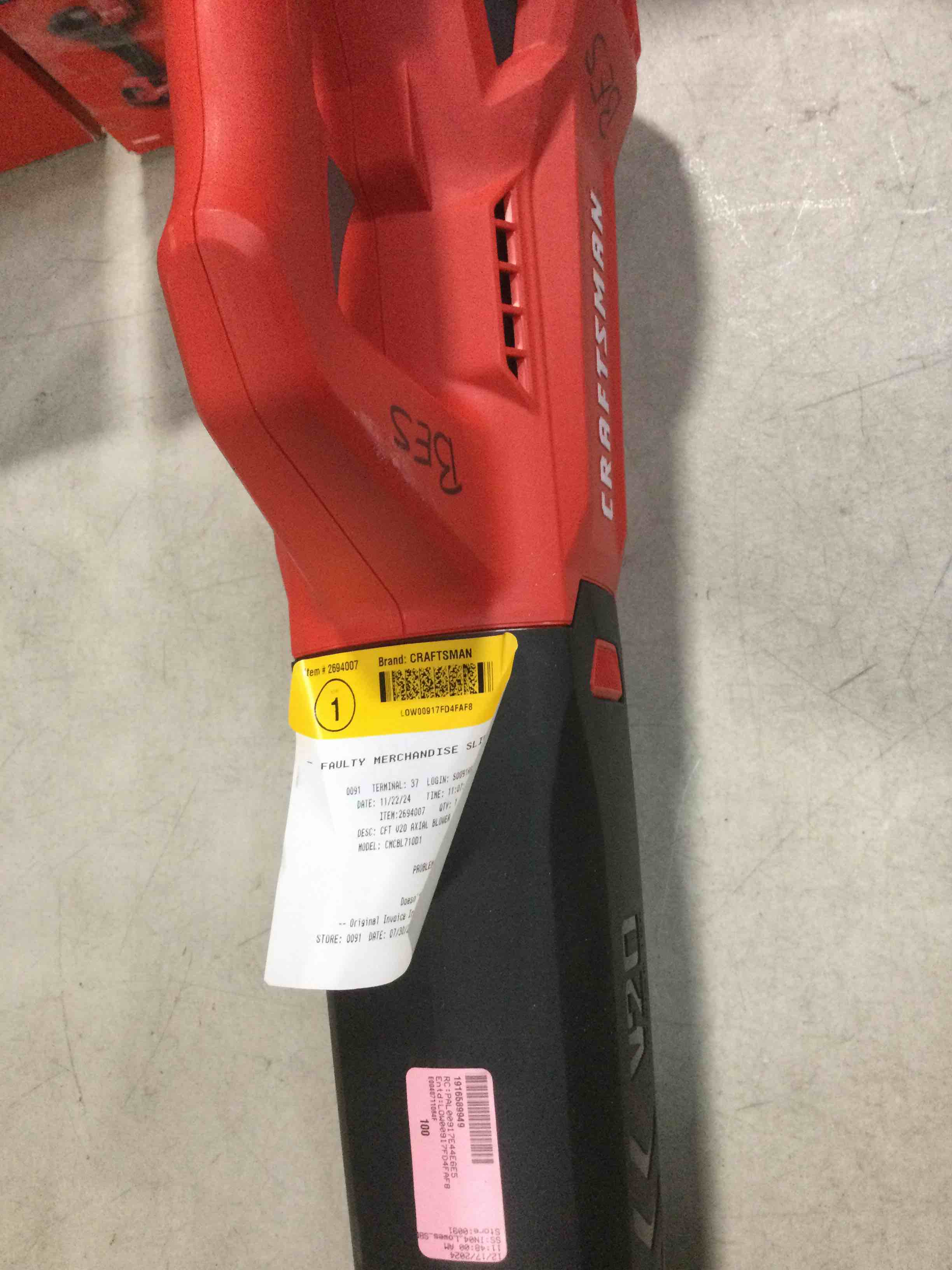 CRAFTSMAN 20V MAX Cordless Leaf Blower Kit with Battery & Charger Included (CMCBL710D1) Red