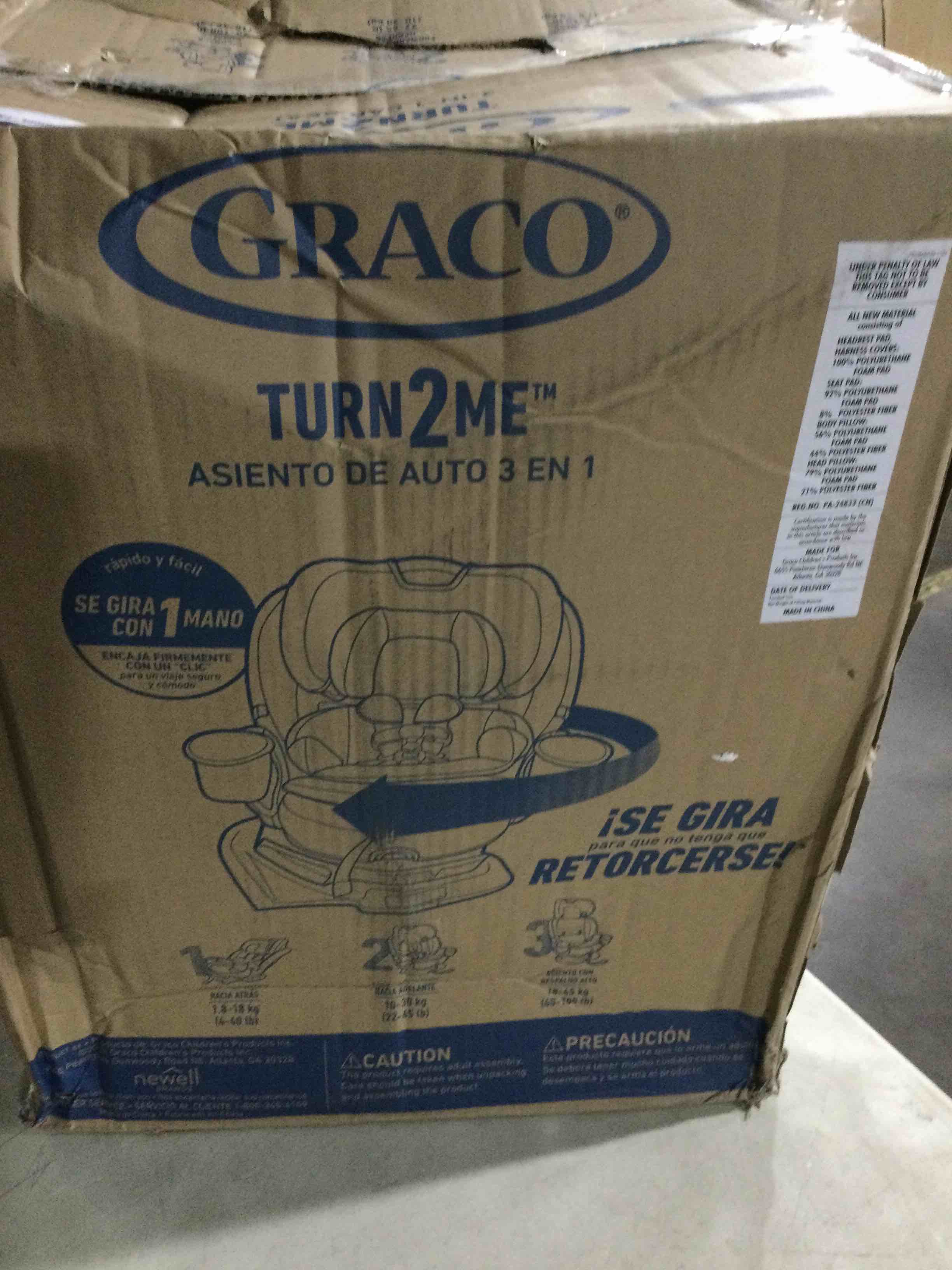 Graco Turn2Me 3-in-1 Convertible Car Seat, Rotating Seat feature, with Rear-Facing, Forward-Facing and Highback Booster options in Cambridge