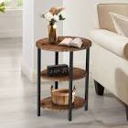 Jakwan Oval End Table with 3-Tier Storage Shelves Table Top Color: Rustic Oak