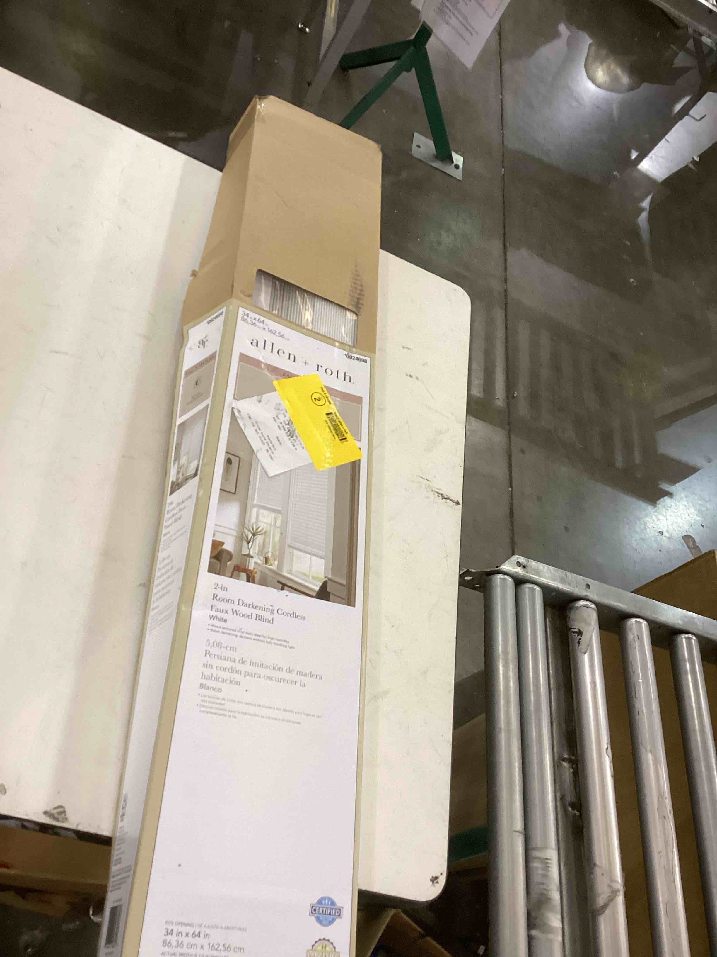 allen+roth 2-in room darkening cordless faux wood blind white