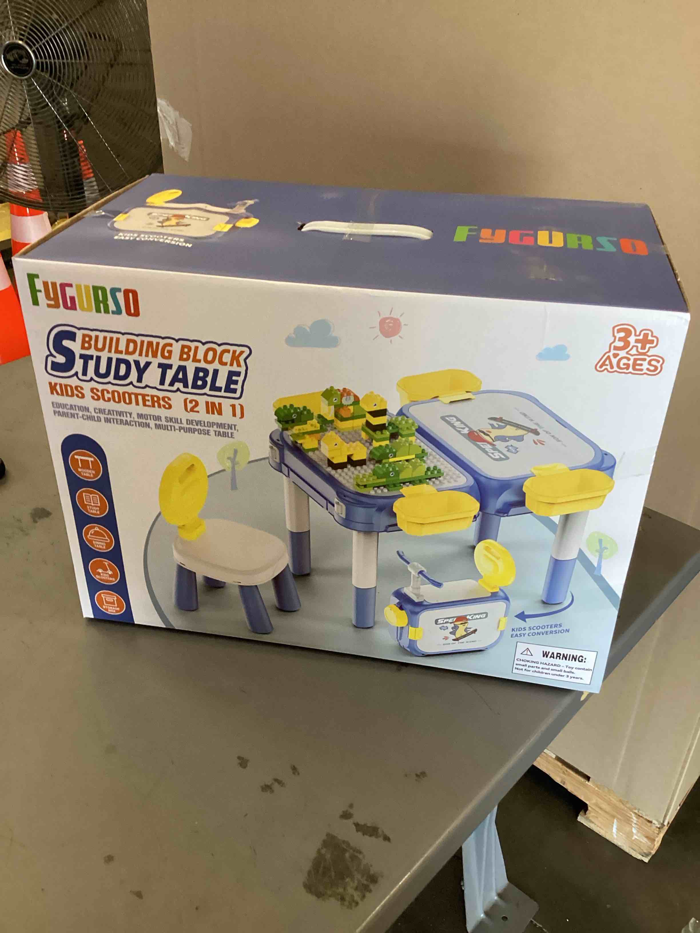 FYGURSO- Building Block Study Table, Kids Scooter, 2 in 1