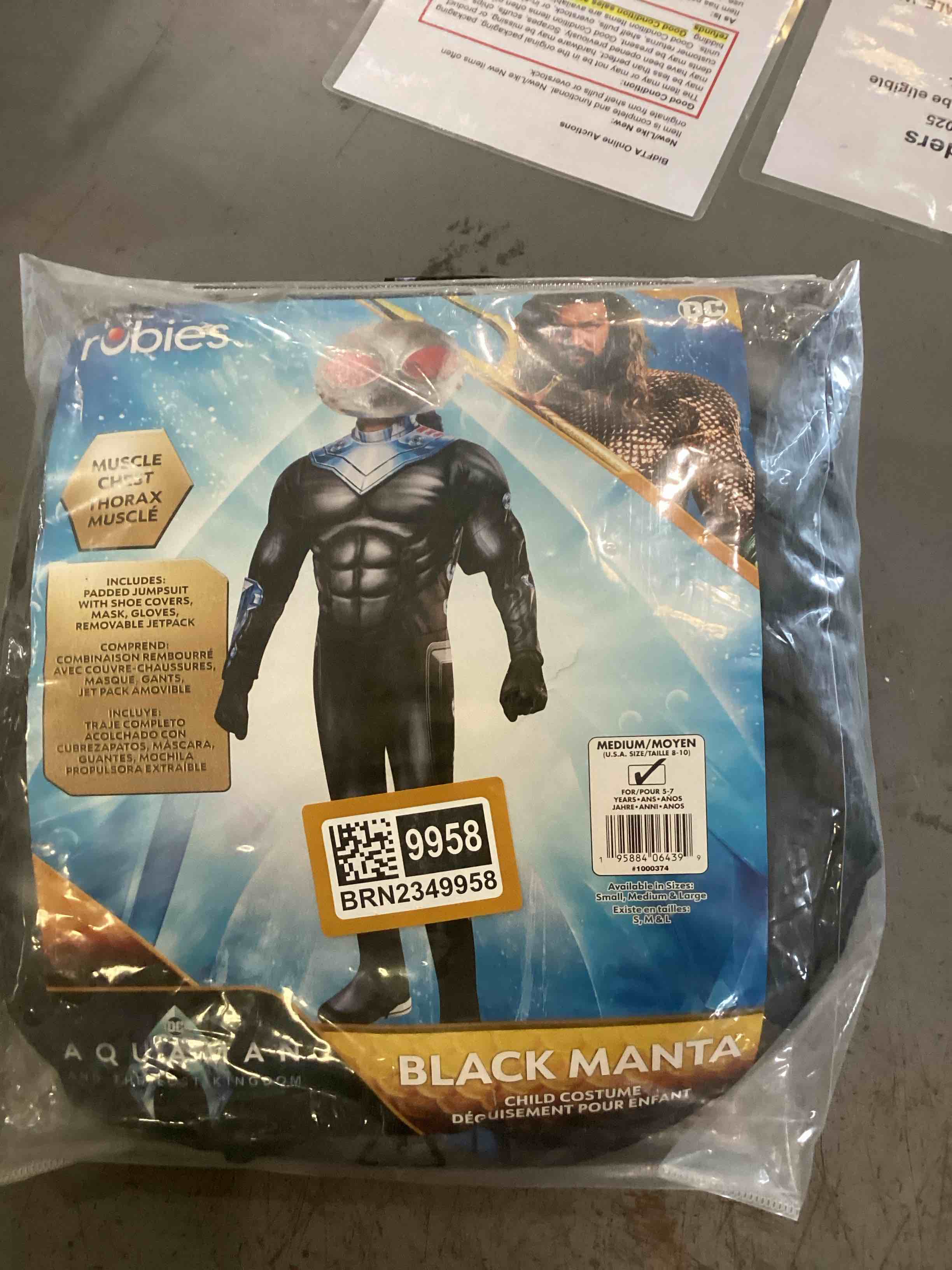 Rubies Boy's Dc Aquaman and the Lost Kingdom Deluxe Black Manta Costume Medium As Shown